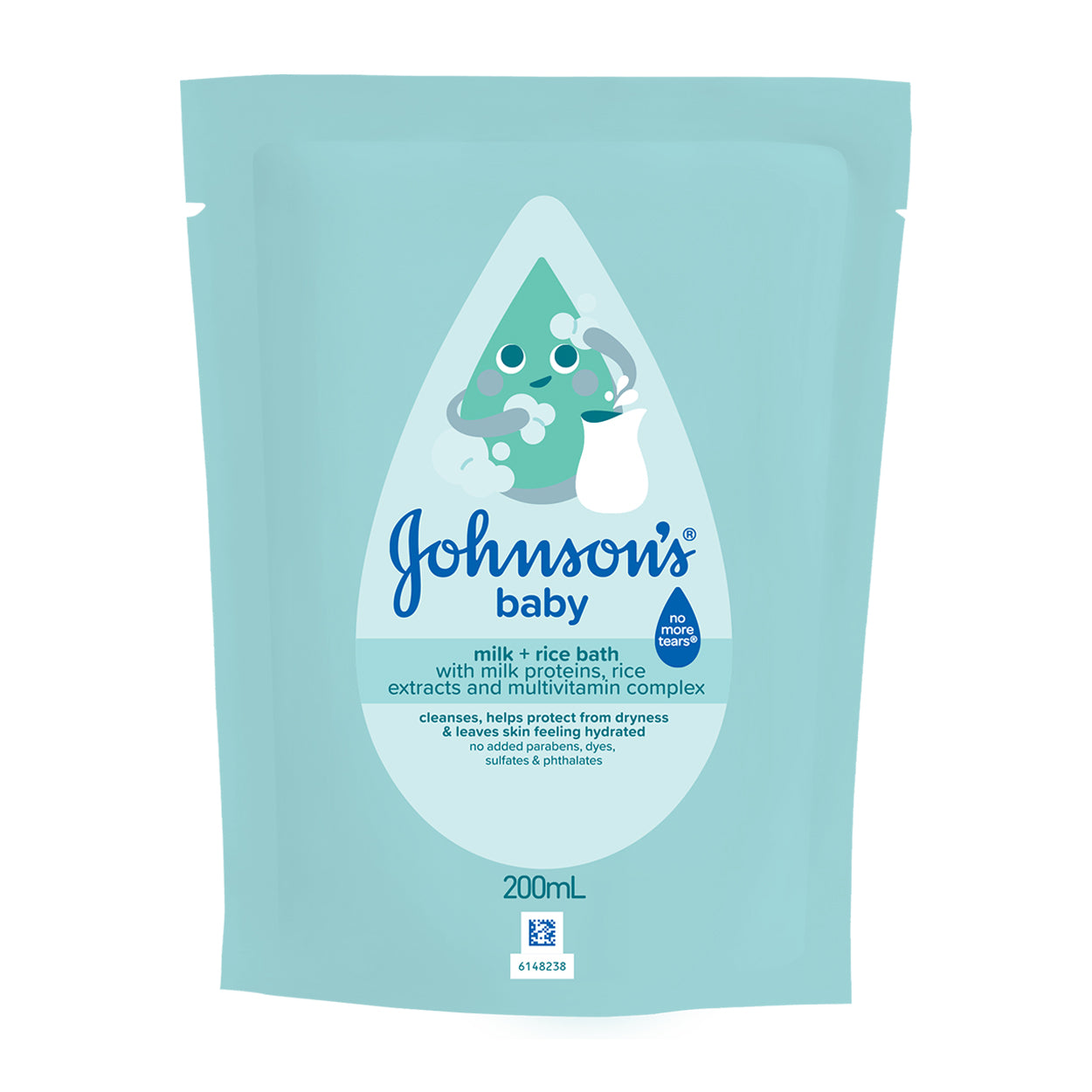 Johnsons Baby Bath Milk + Rice Refill 200ml