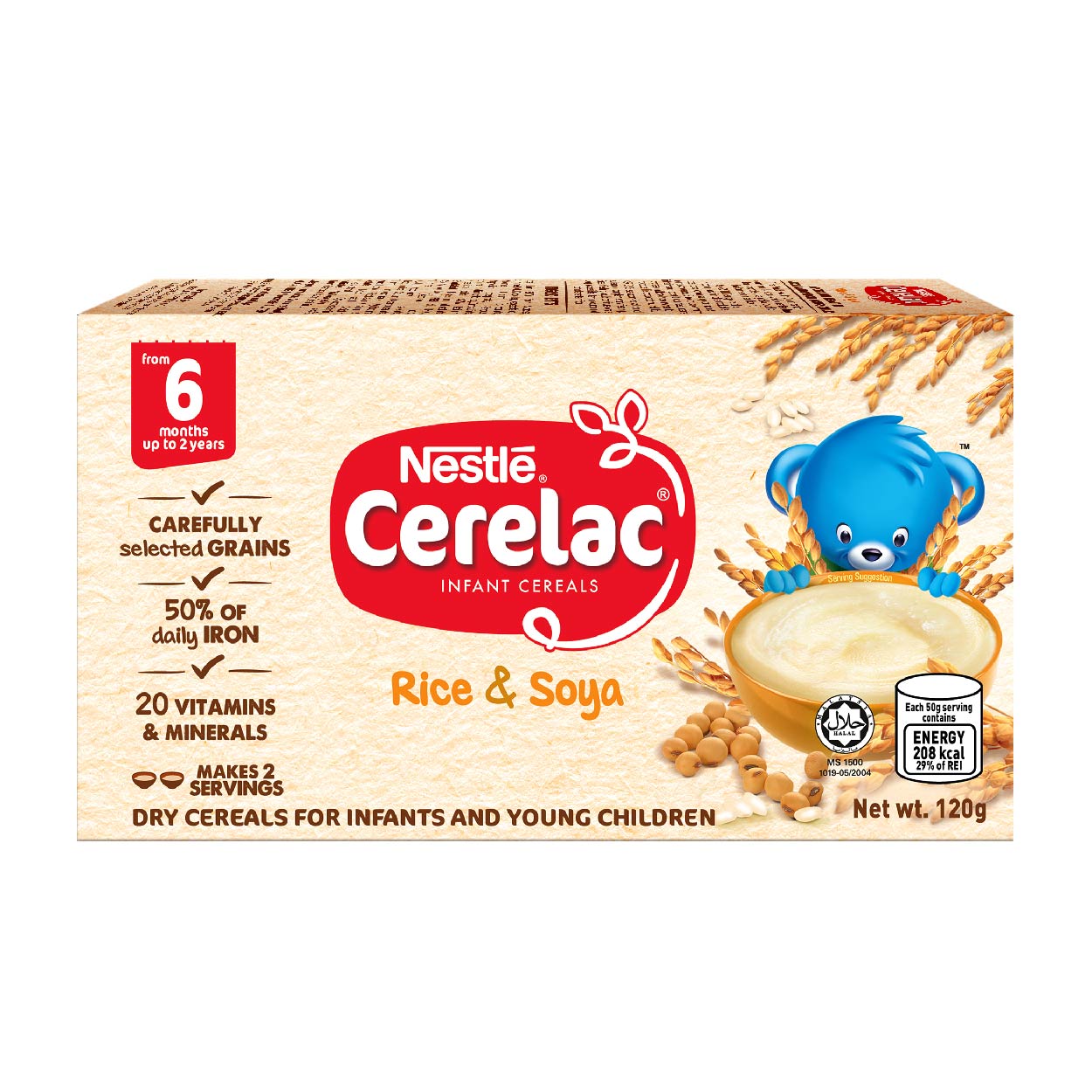 Nestle Cerelac Infant Cereals Rice and Soya 120g