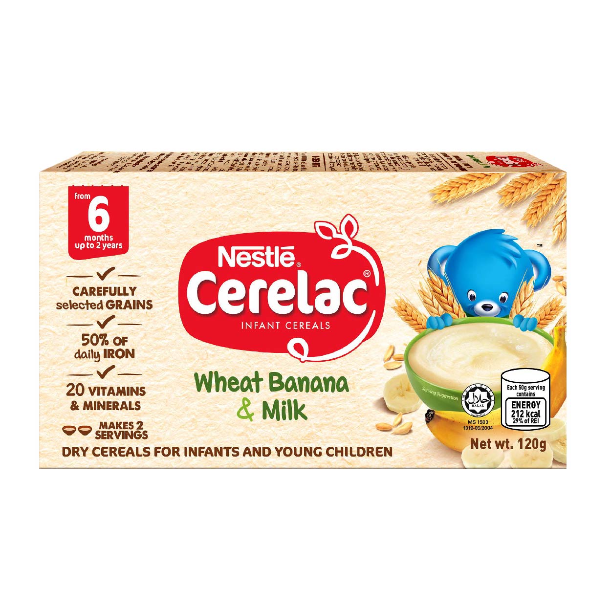 Nestle Cerelac Infant Cereals Wheat Banana and Milk 120g