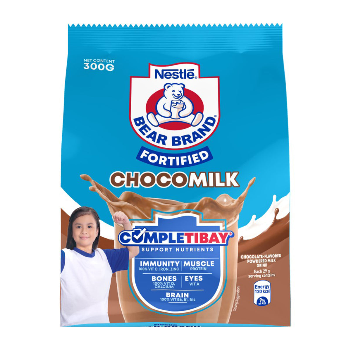 Bear Brand Fortified Chocomilk Powdered Milk Drink 300g