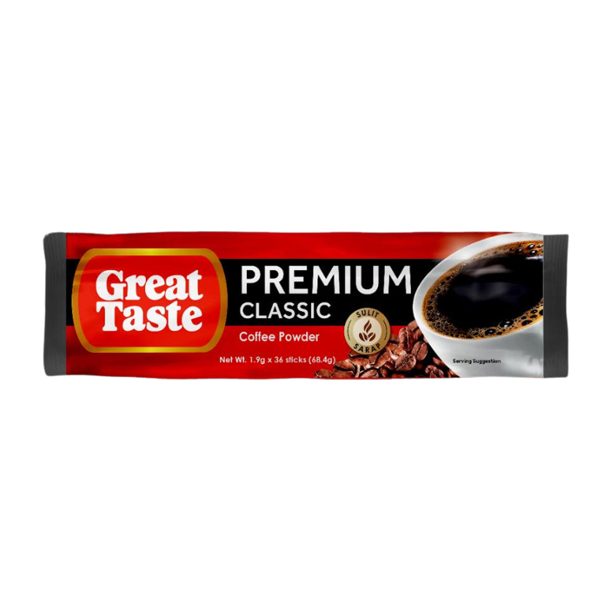 Great Taste Premium Classic Coffee Powder Sticks 36x1.9g