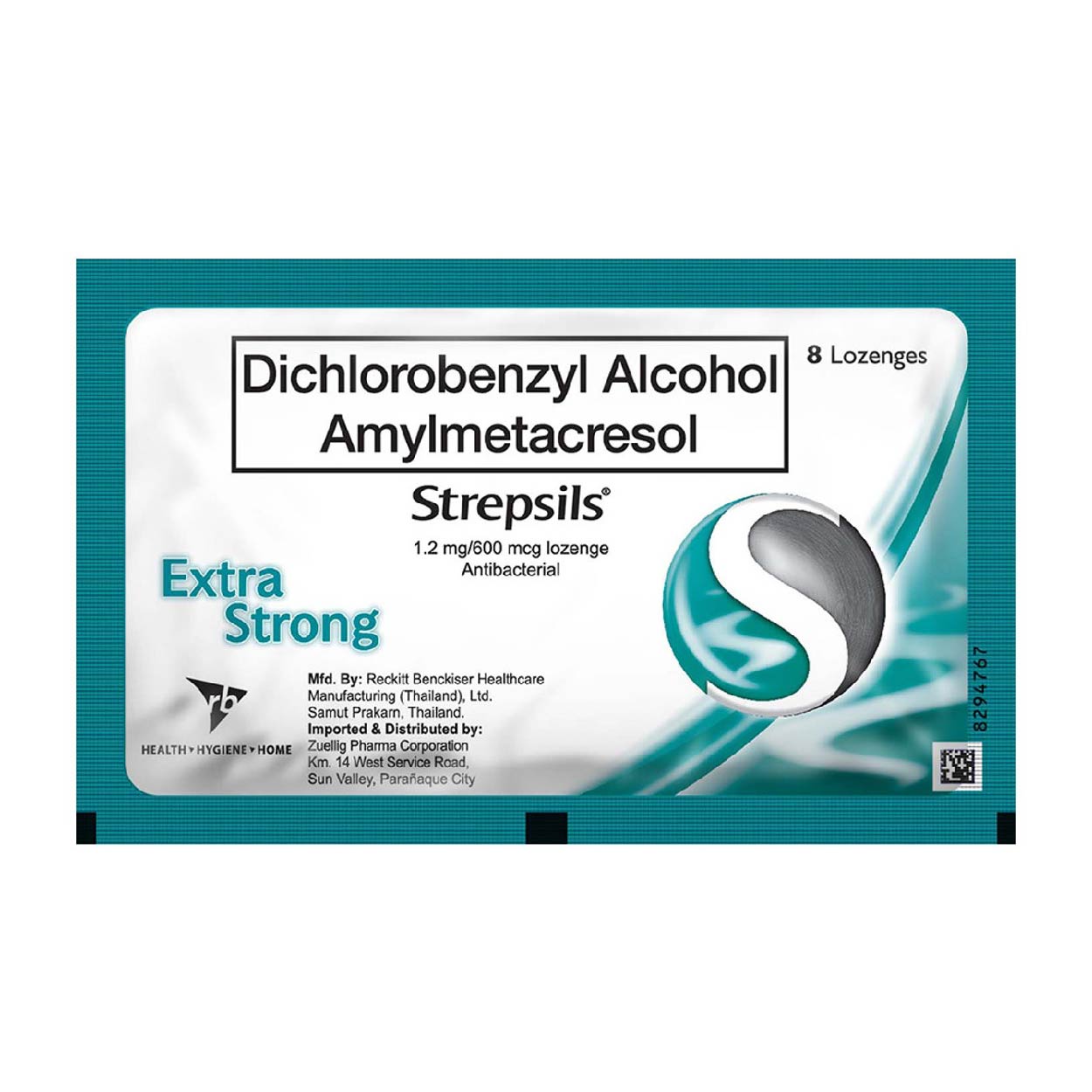 Strepsils Lozenges Antibacterial Extra Strong Foil 8s