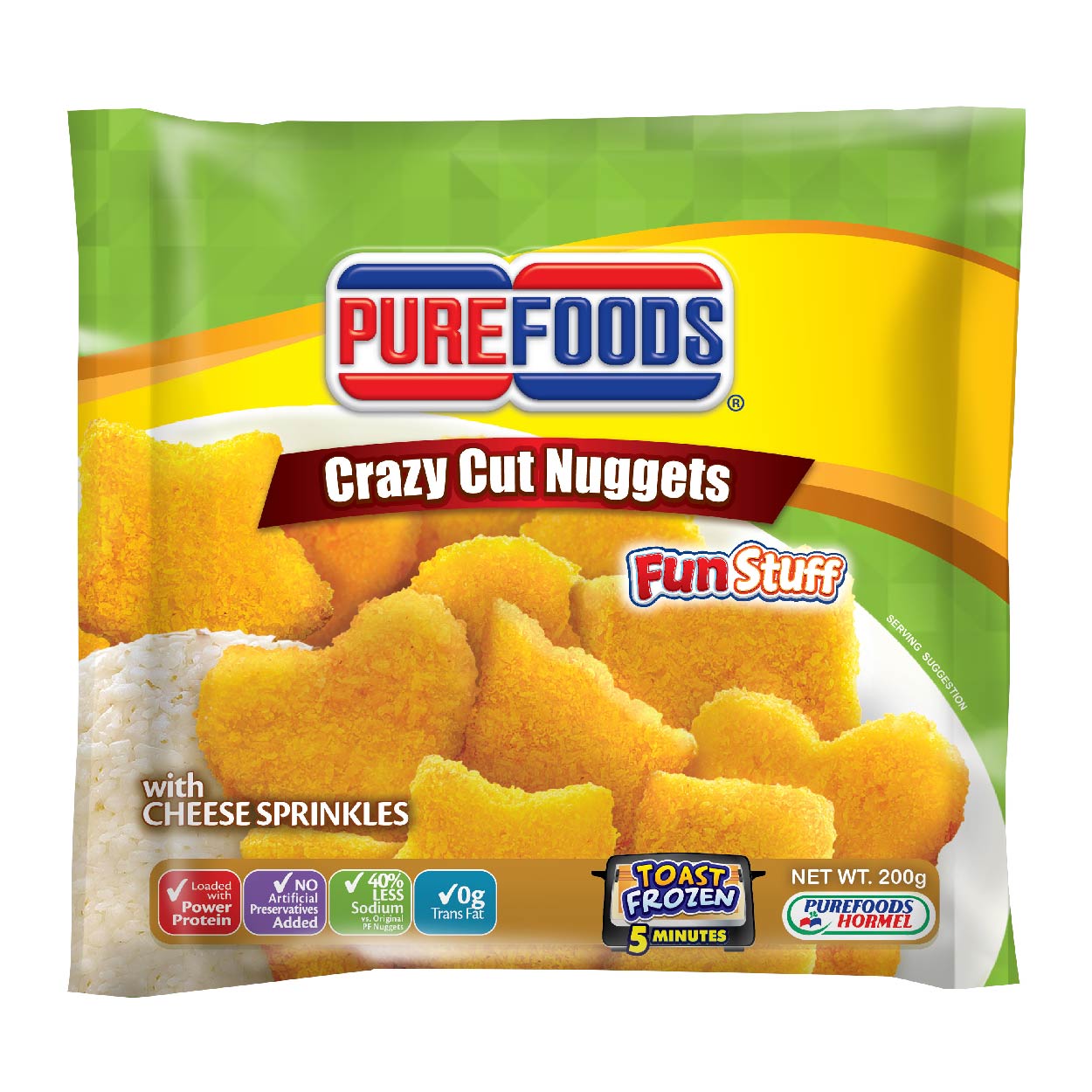 Purefoods Chicken Nuggets FunStuff Crazy Cut Cheese Sprinkl 200g