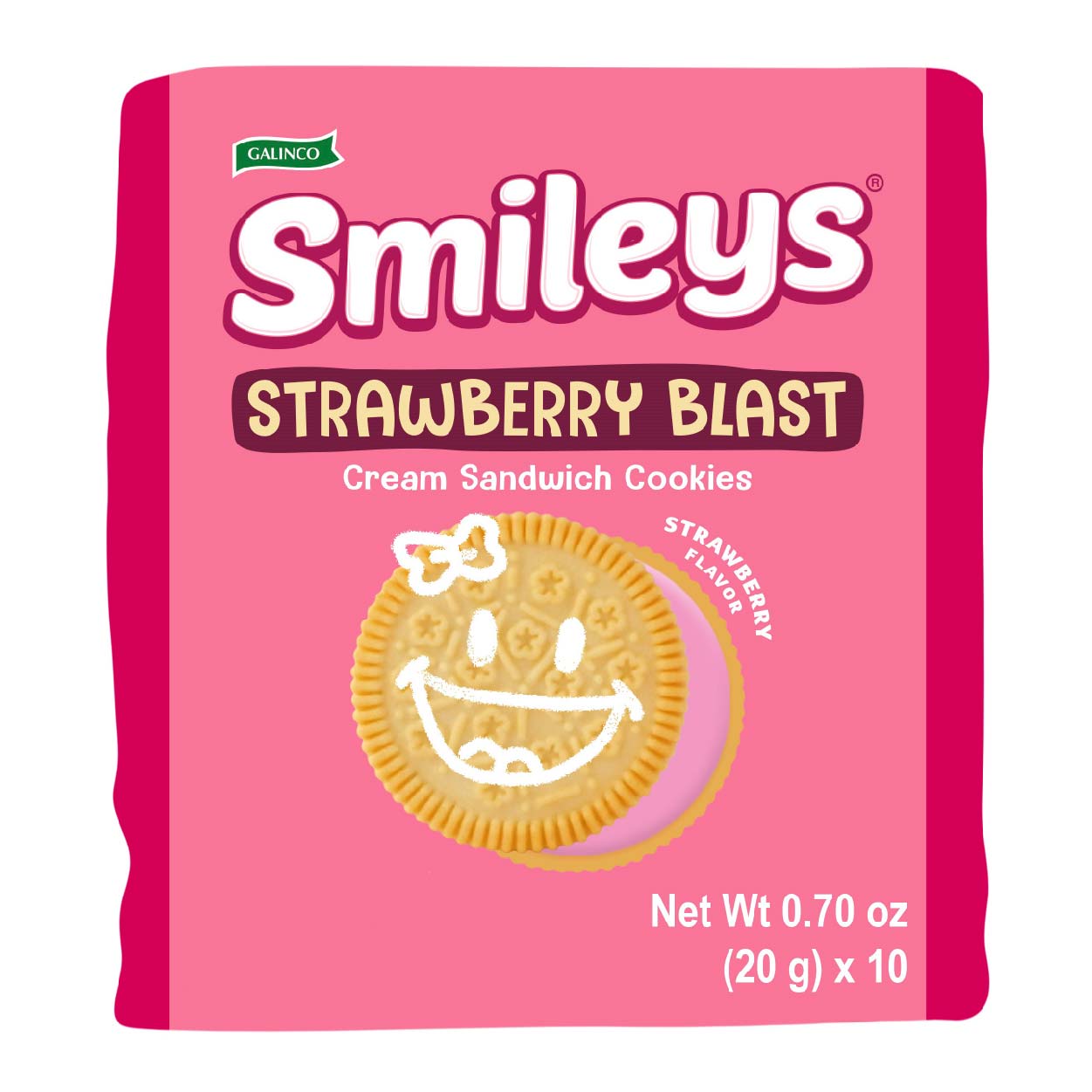 Smileys Strawberry Blast Cream Sandwich Cookies 10x20g