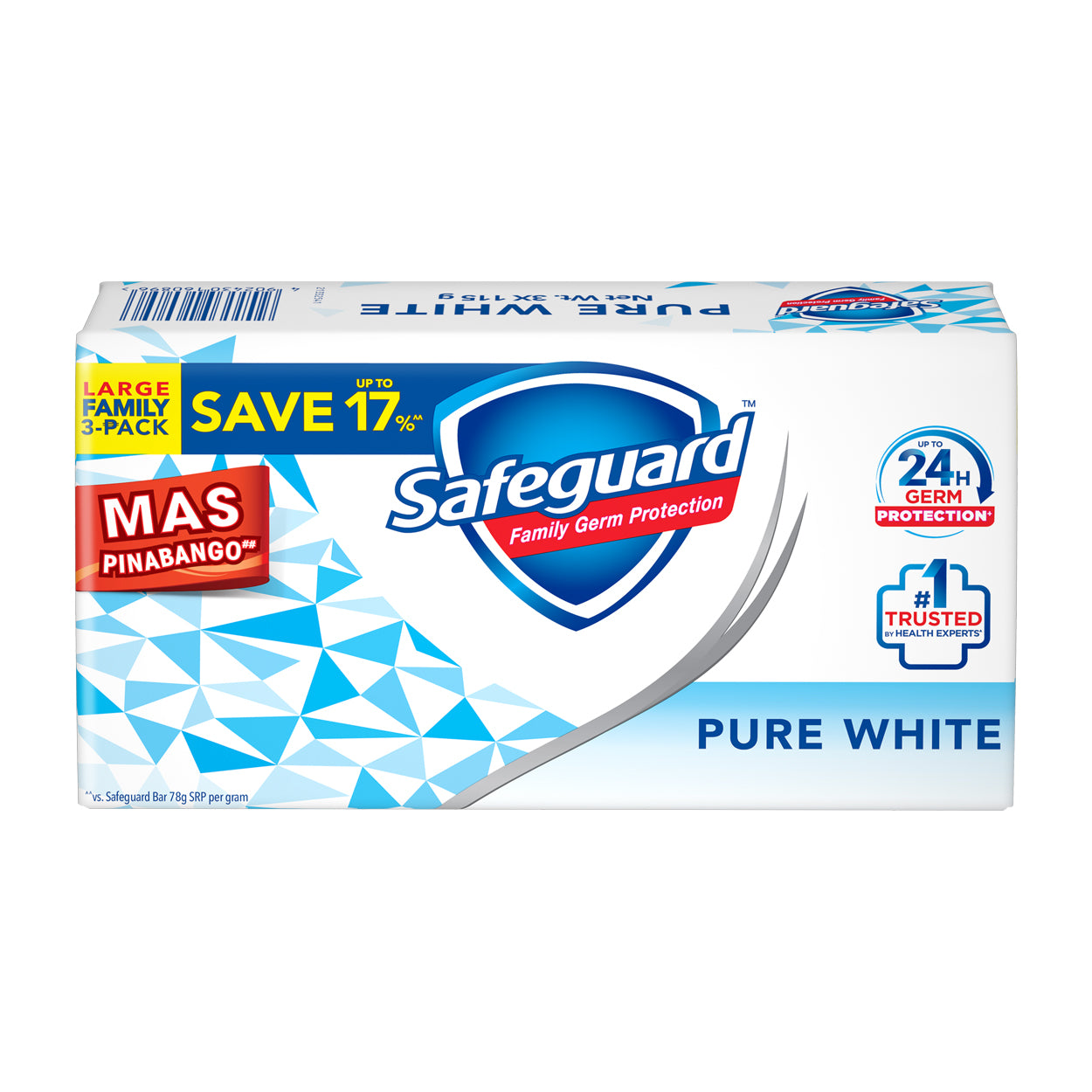 Safeguard Soap Pure White Large Family 3-Pack 3x115g