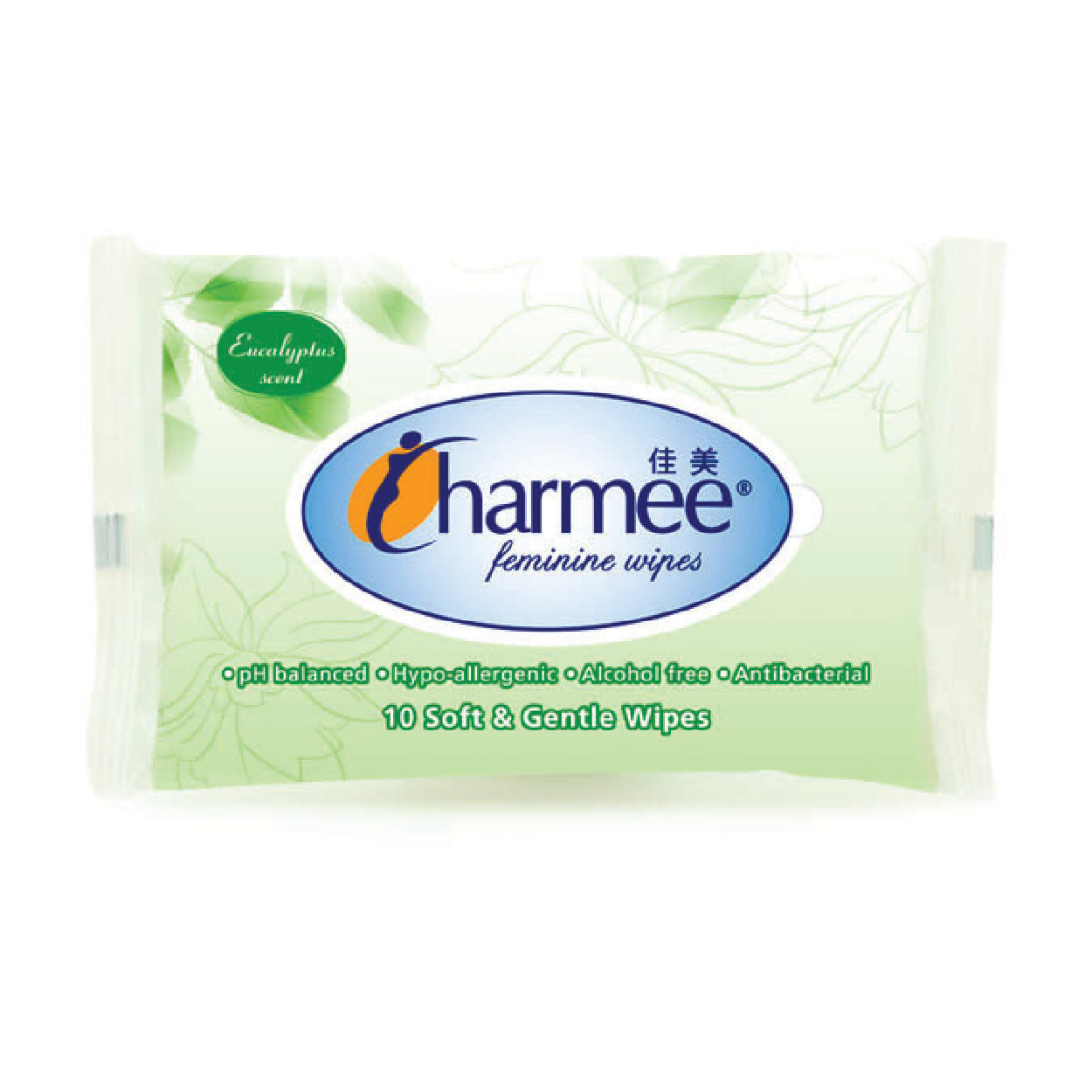 Charmee Feminine Wipes Eucalyptus Scent 10s