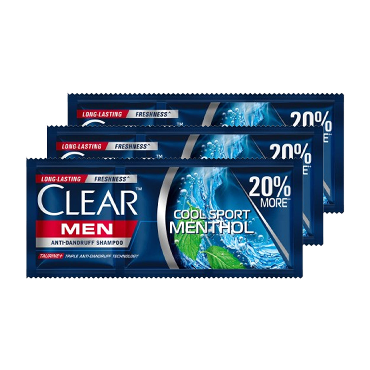 Clear Men Anti Dandruff Shampoo Cool Sport Menthol 3x12ml