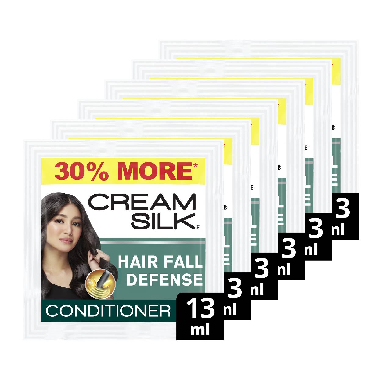 Cream Silk Conditioner Hair Fall Defense Green 6x13ml