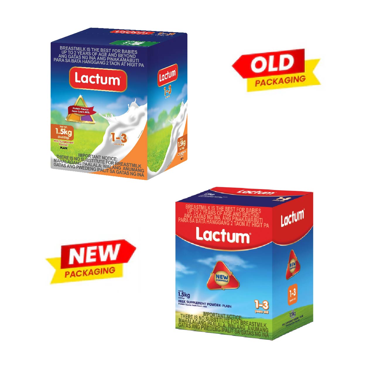Lactum Milk Powder 1-3 years old Plain 1.5kg