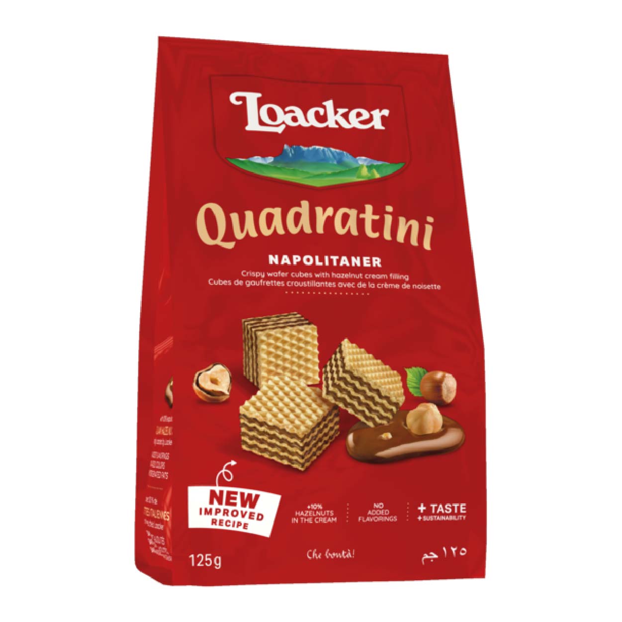 Loacker Quadratini Napolitaner Crispy Hazelnut Wafer Cubes 125g