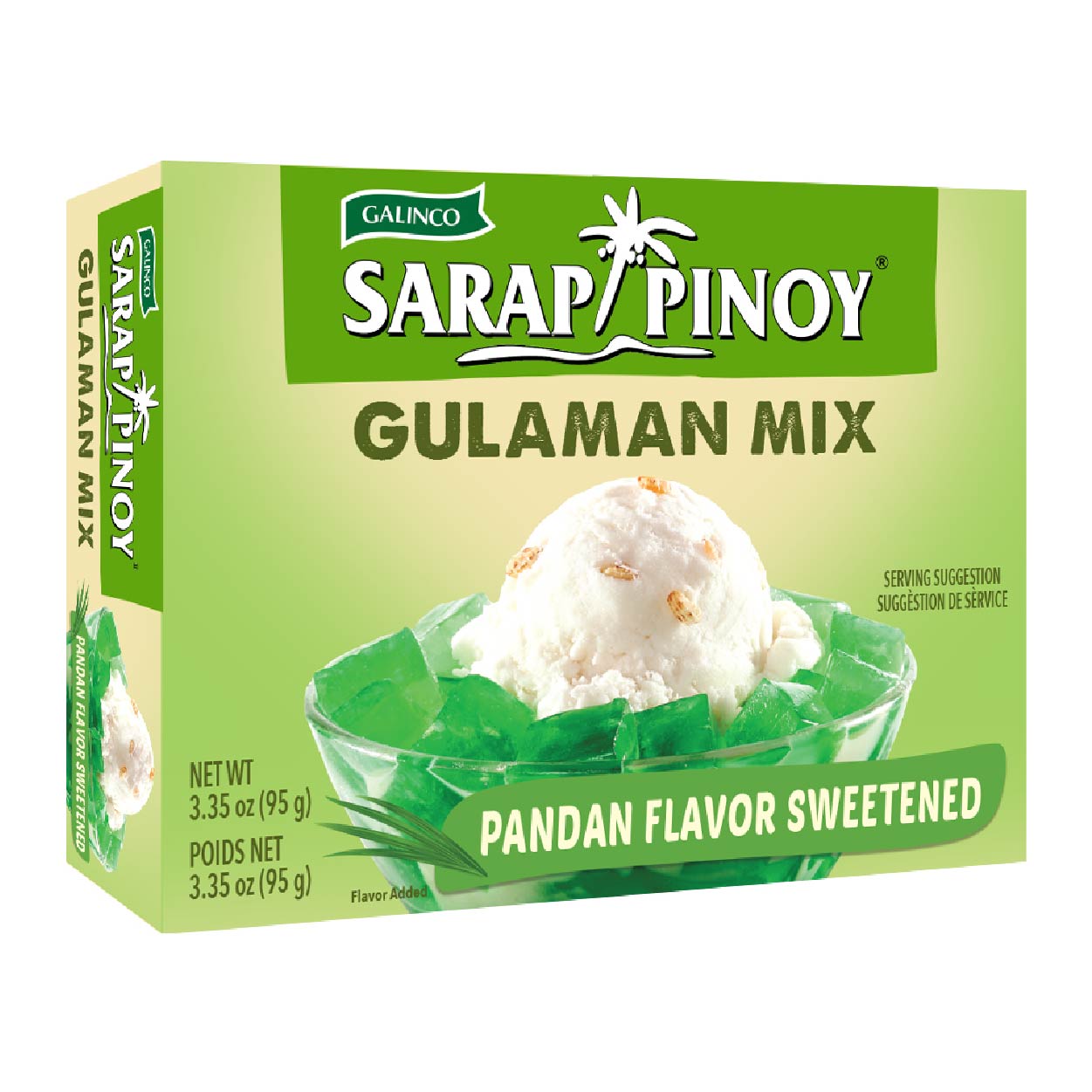Galinco Sarap Pinoy Gulaman Mix Pandan Flavor Sweetened 95g