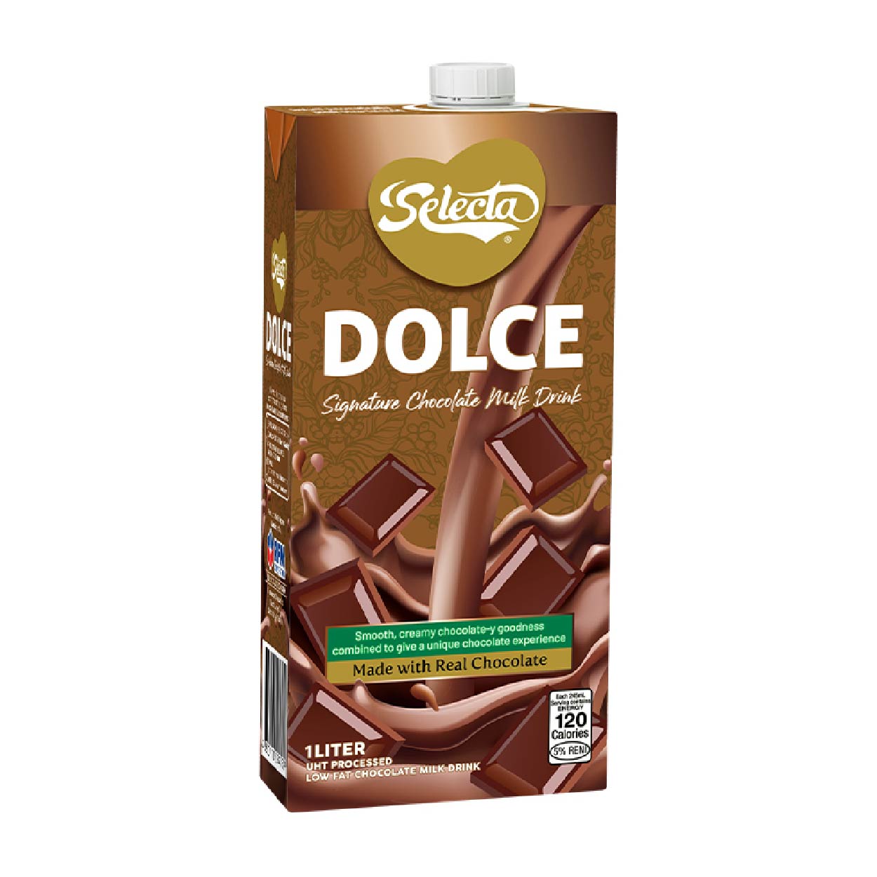 Selecta Dolce UHT Low Fat Chocolate Milk Drink 1L