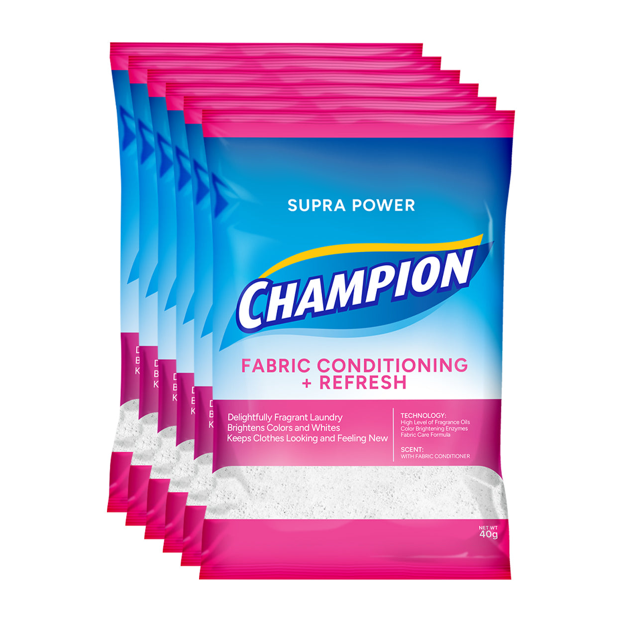 Champion Detergent Powder Fabric Conditioning + Refresh 6x35/40g