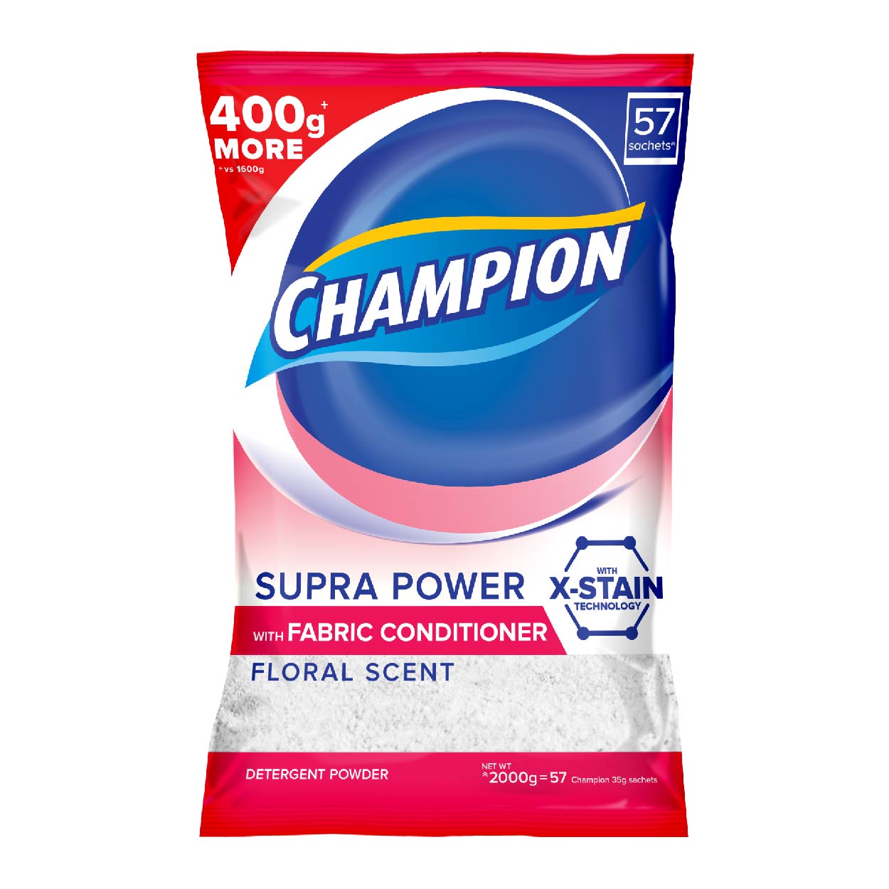Champion Detergent Powder Supra Fabric Conditioner Floral 2kg
