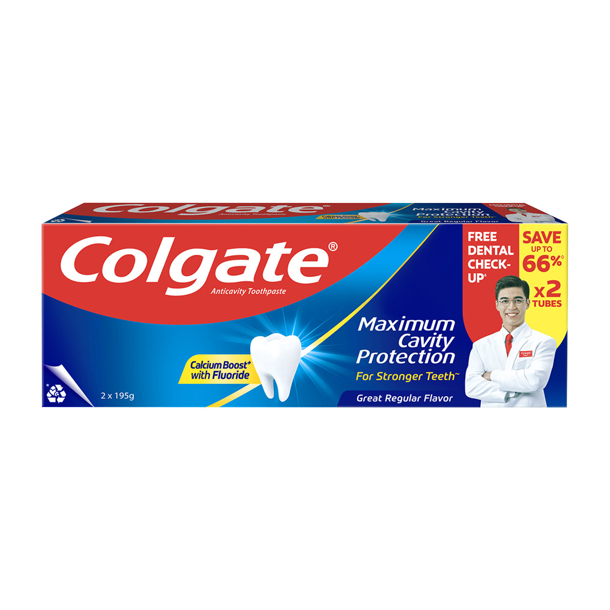 Colgate Toothpaste Great Regular Flavor 195g 2 Tubes SAVE