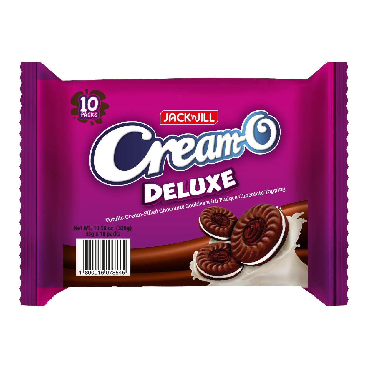 Cream-O Deluxe Vanilla Cream Chocolate Cookie Sandwich 10x33g