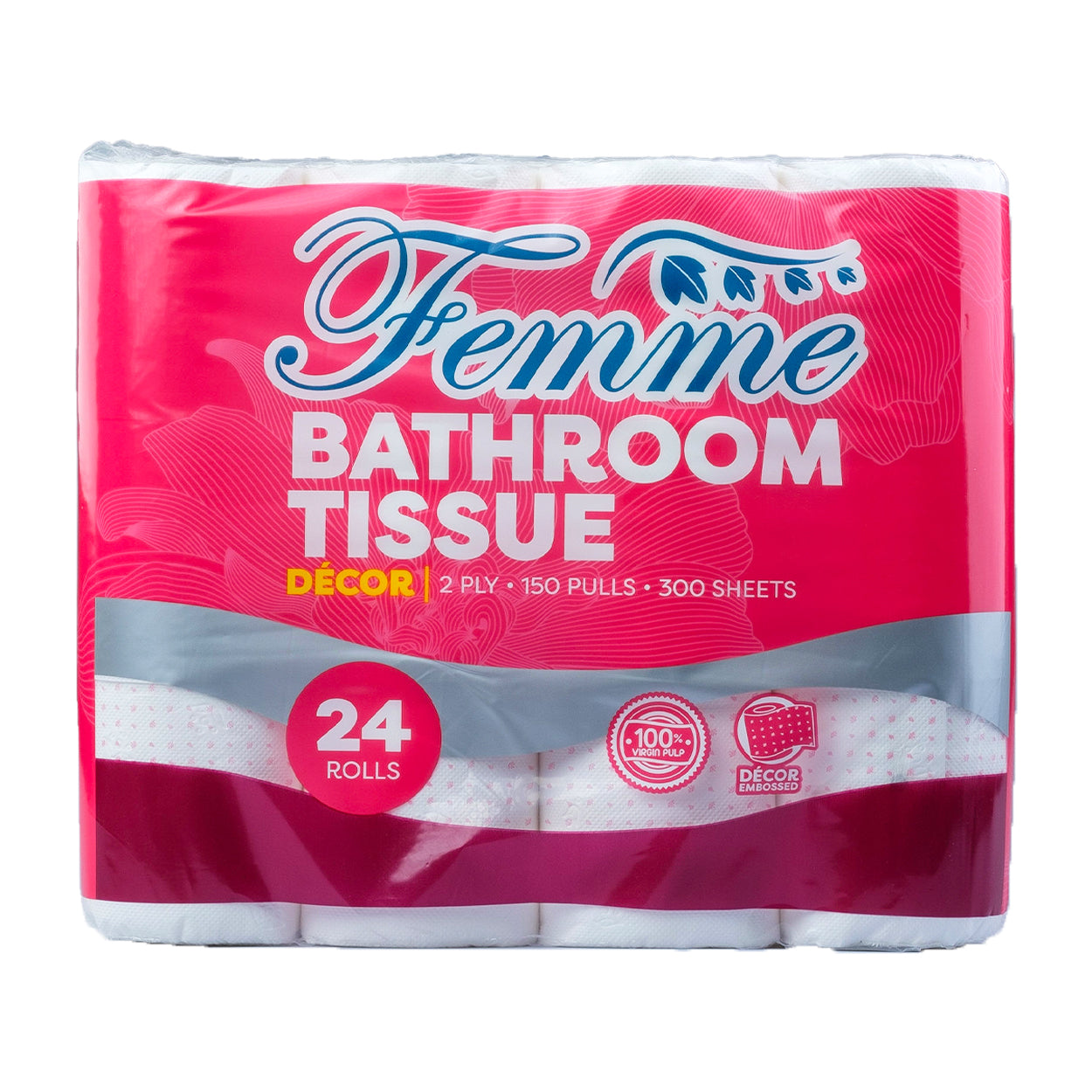 Femme Bathroom Tissue Decor 2 Ply 300 sheets 24 Rolls