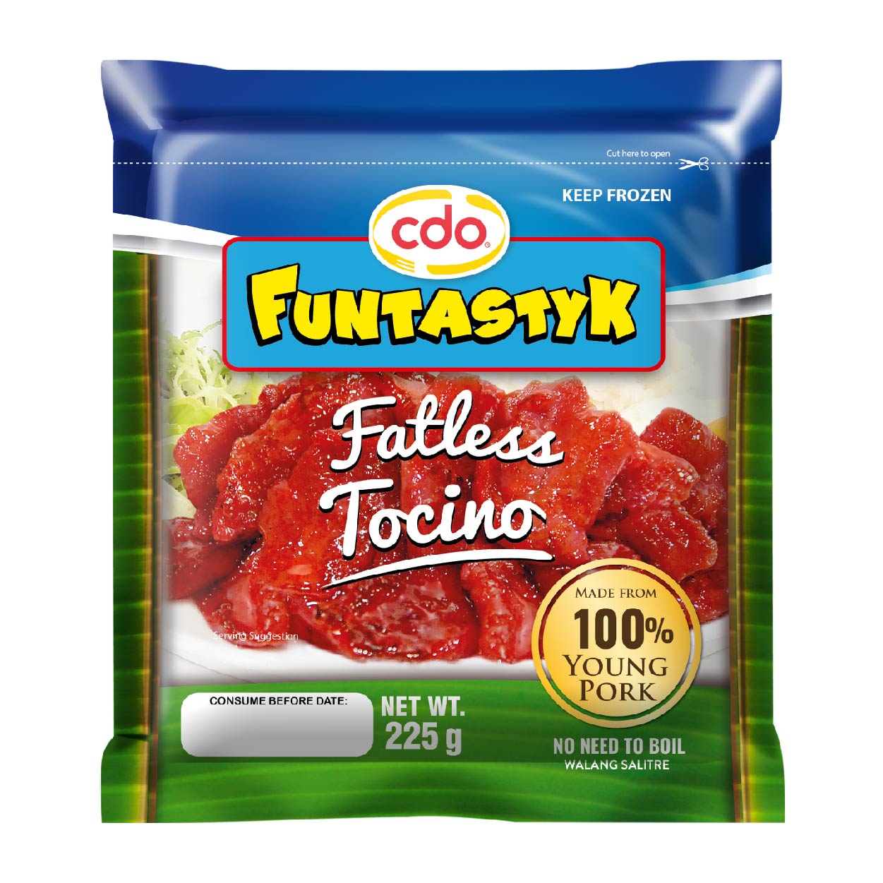 CDO Funtastyk Fatless Young Pork Tocino Flat 225g