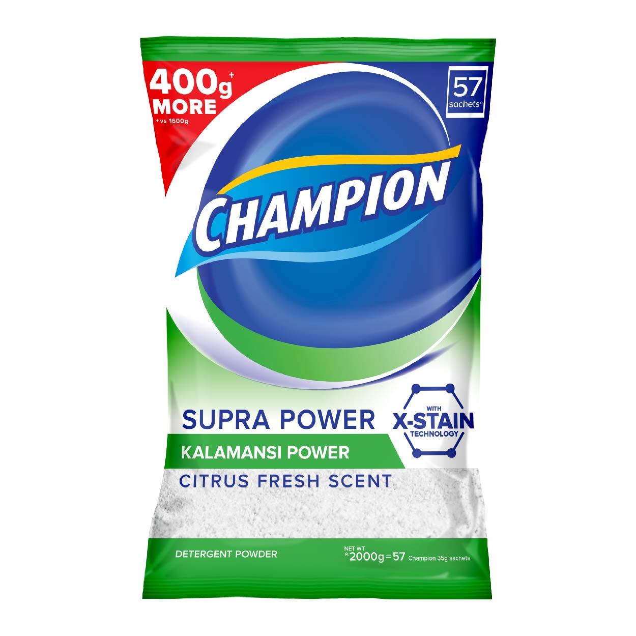 Champion Detergent Powder Supra Kalamansi Citrus Fresh 2kg