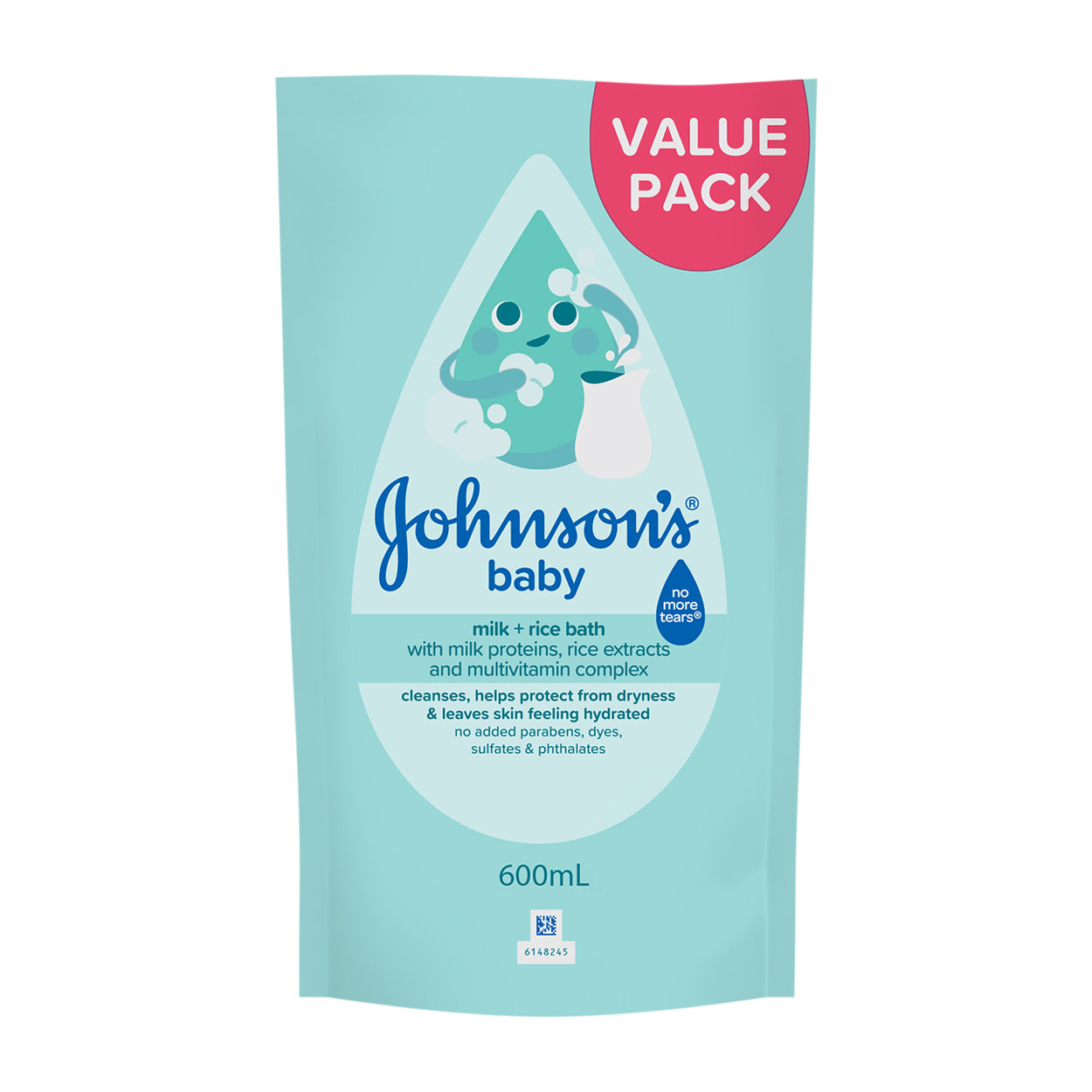 Johnsons Baby Bath Milk + Rice Refill 600ml