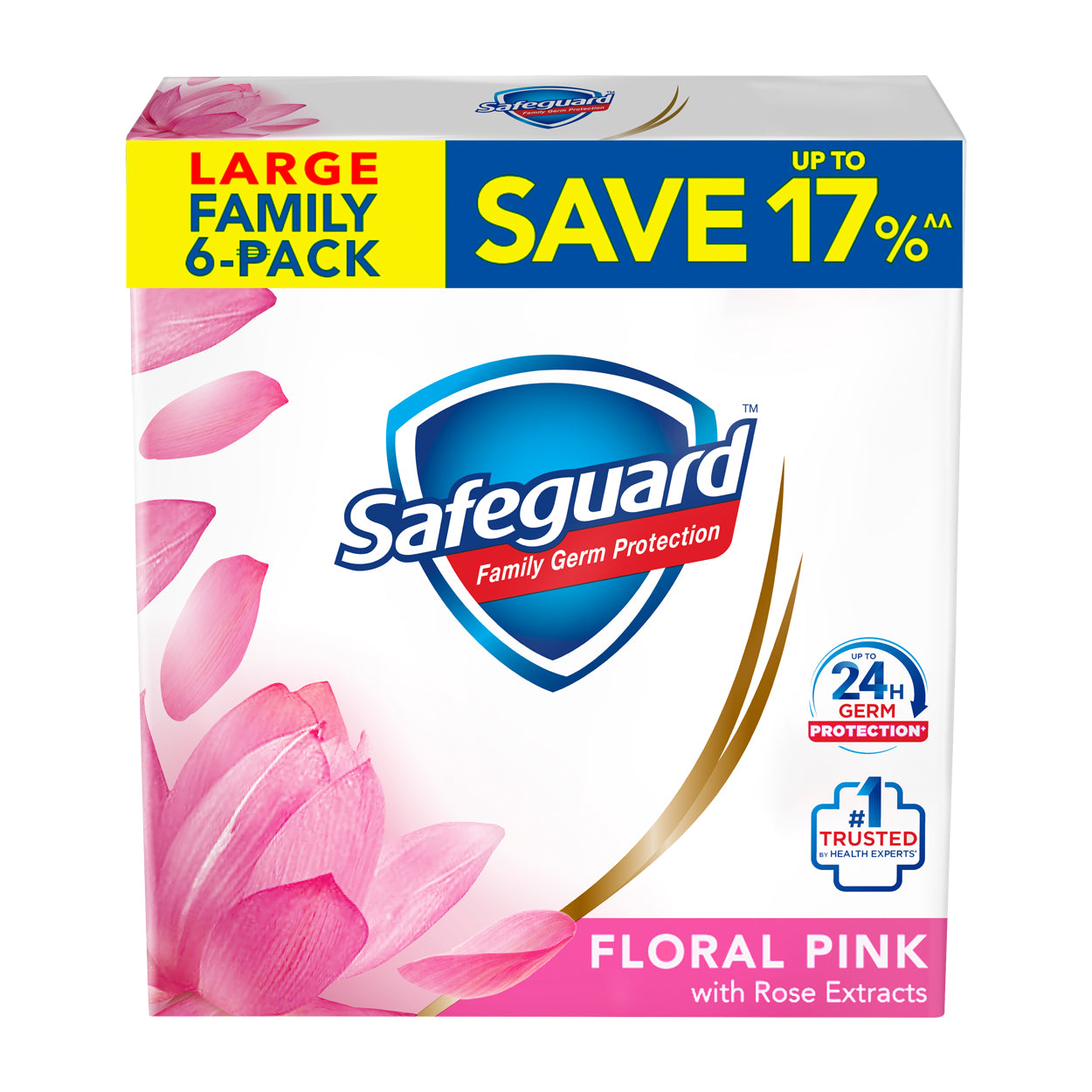 Safeguard Soap Floral Pink Large Family 6-Pack 6x115g