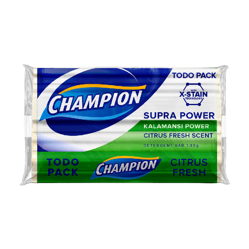 Champion Detergent Bar TodoPack Supra Kalamansi Citrus Fresh 130g