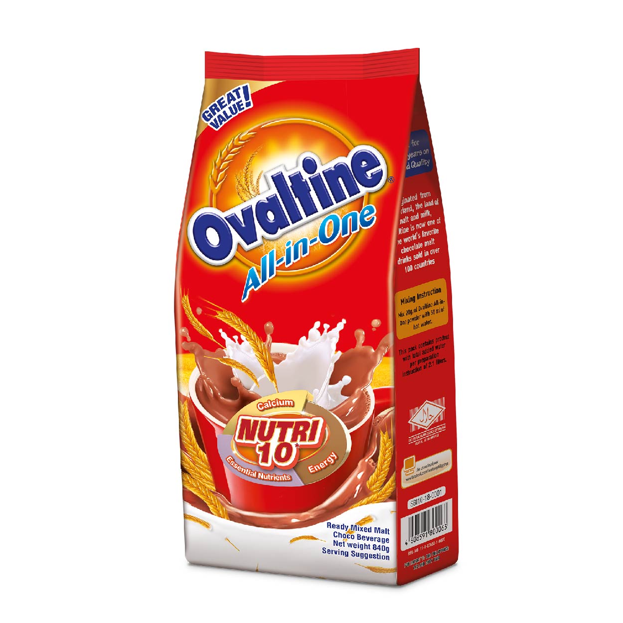 Ovaltine All-in-One Mixed Malt Choco Beverage 840g