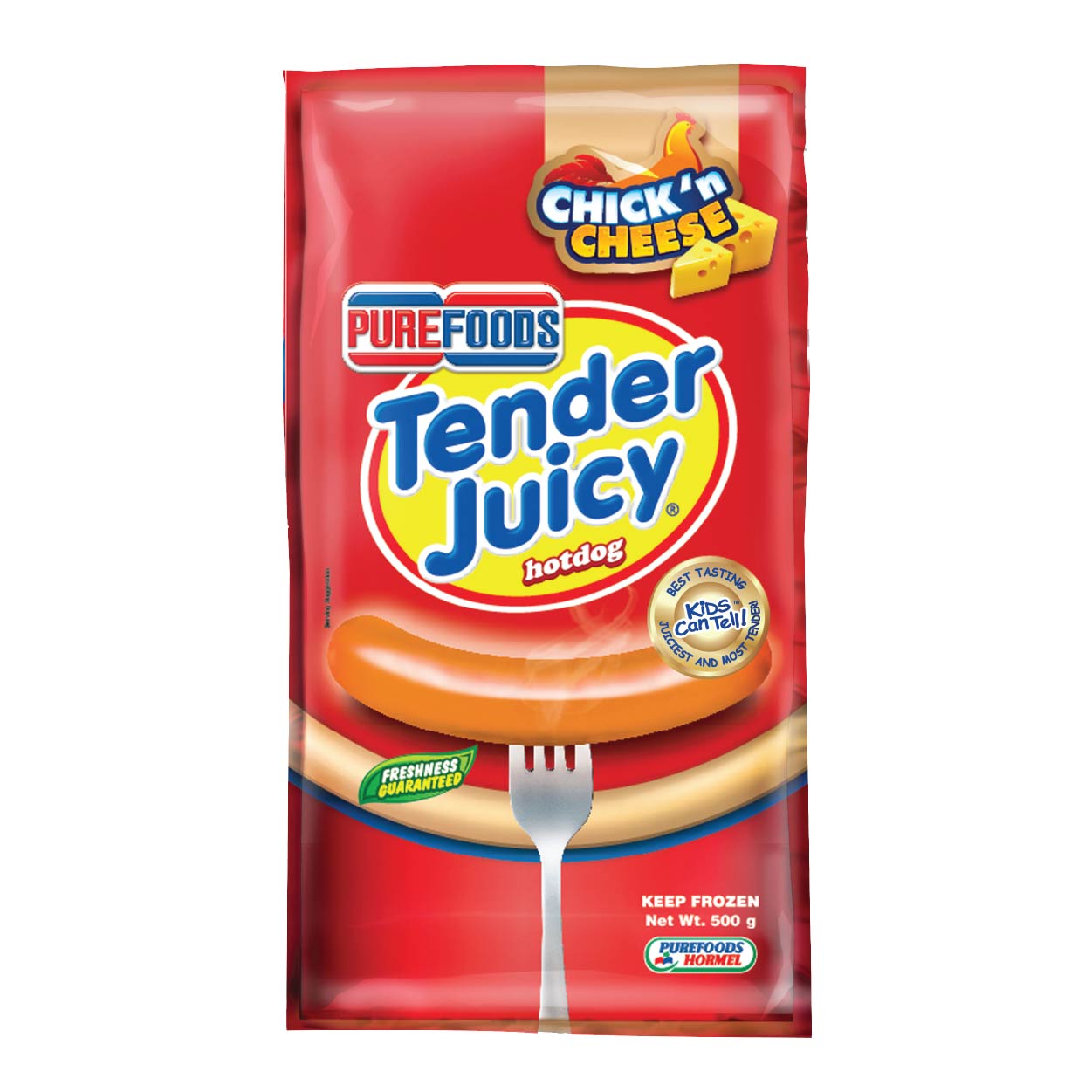 Purefoods Tender Juicy Hotdog Chick'n Cheese 500g