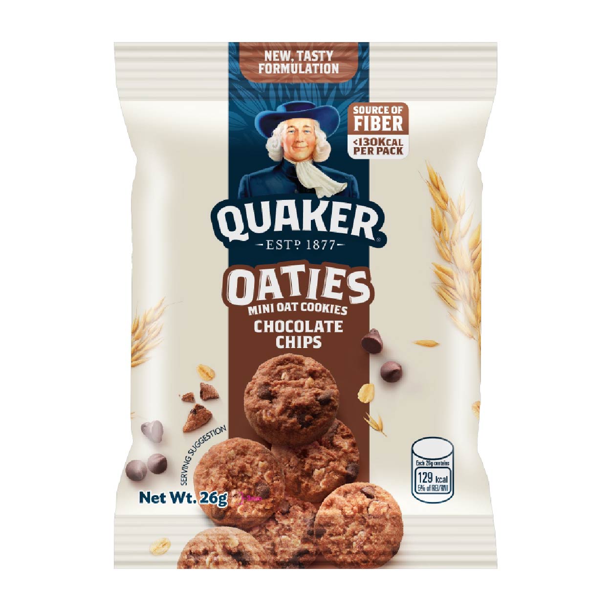 Quaker Oaties Chocolate Chips Mini Oat Cookies 26g