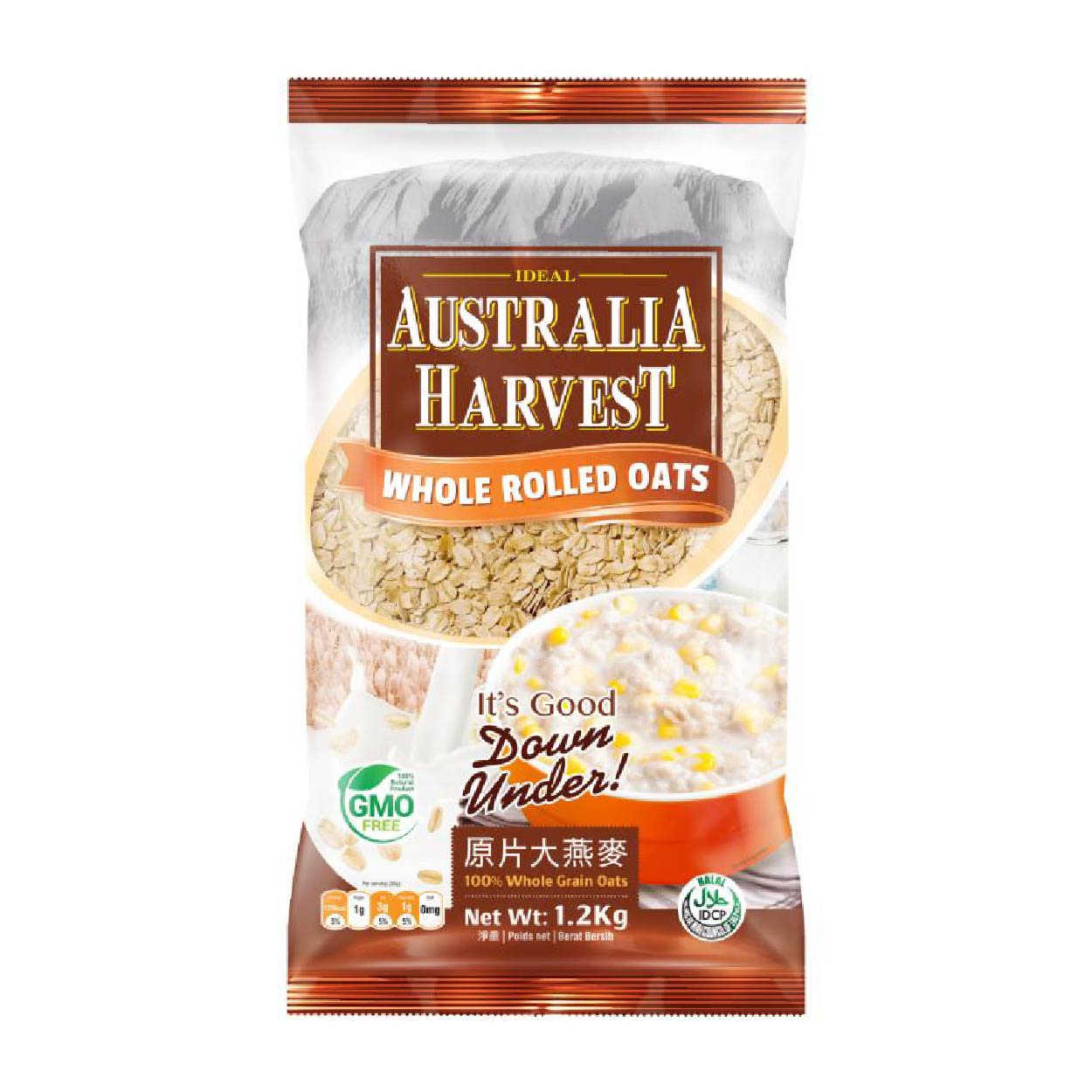 Ideal Australia Harvest Whole Rolled Oats 1.2kg