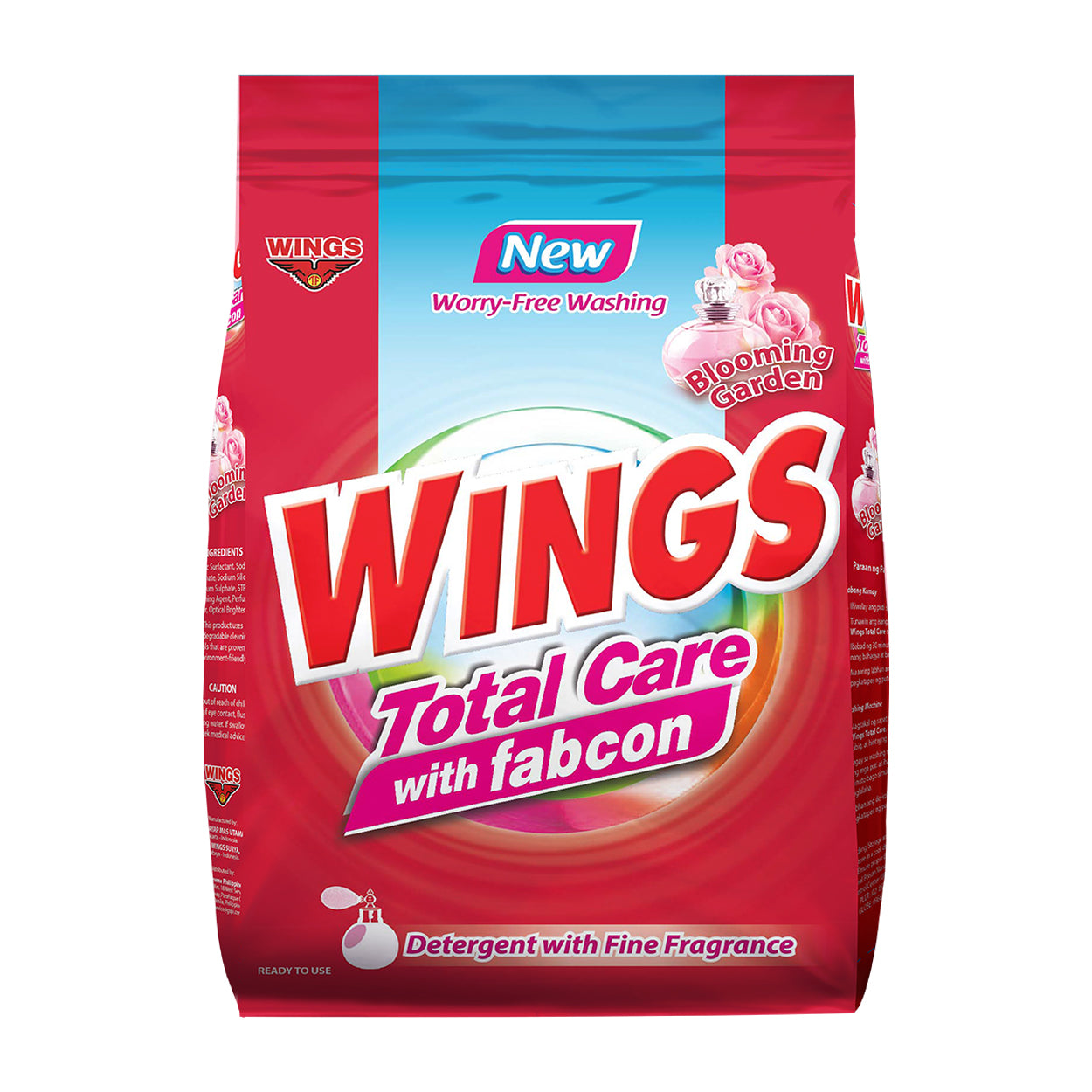 Wings Total Care Powder Detergent Fabcon Blooming Garden 1.1kg
