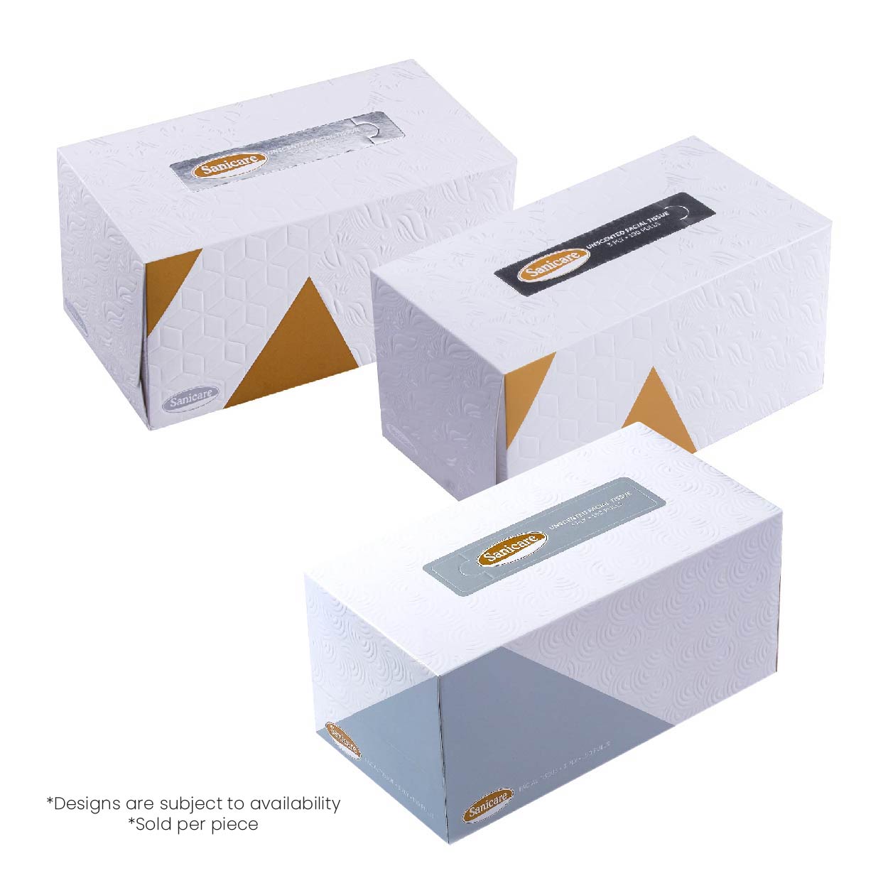 Sanicare Facial Tissue Box Unscented 3 Ply 190 Pulls