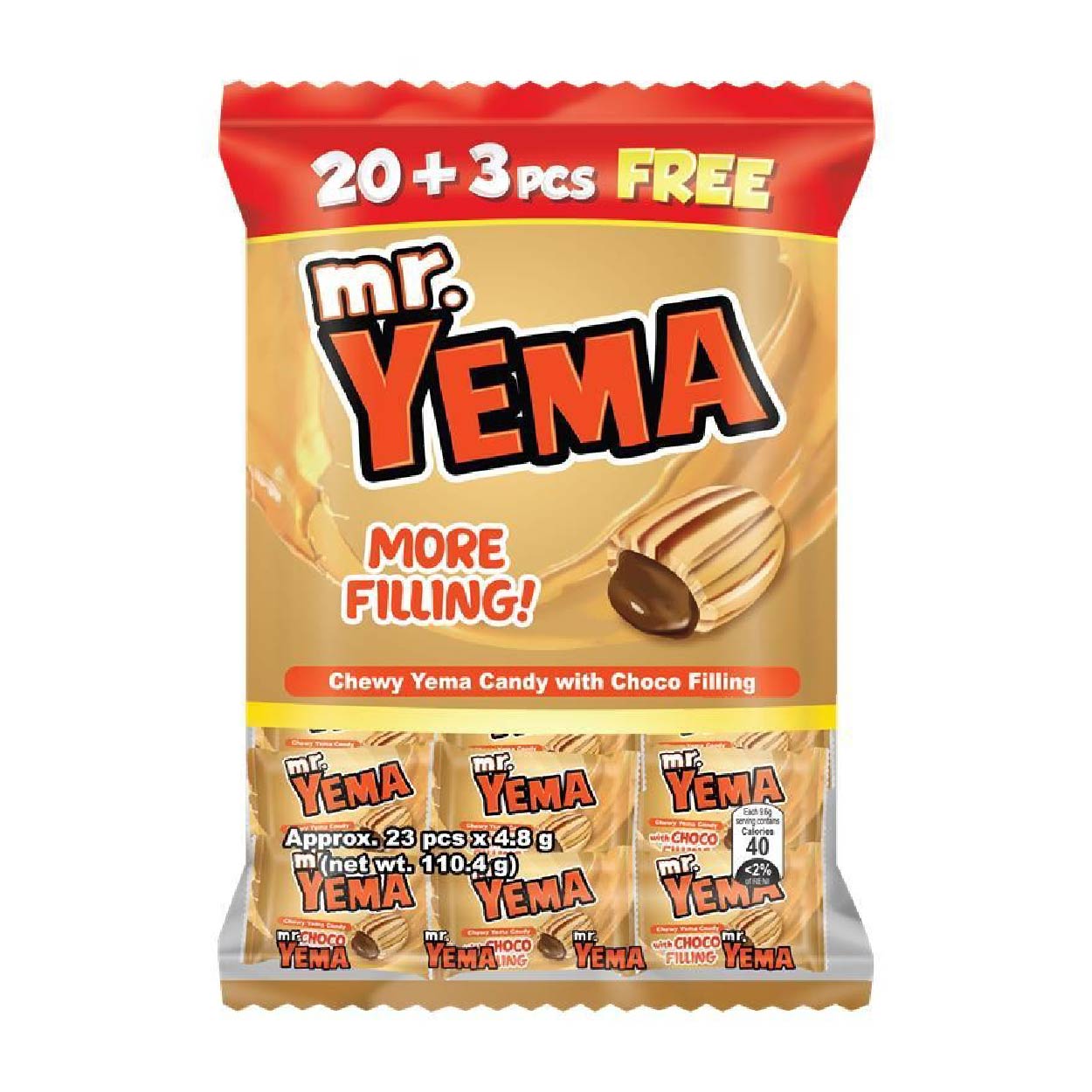 Mr. Yema Chewy Yema Candy Choco Filling 20s + Free