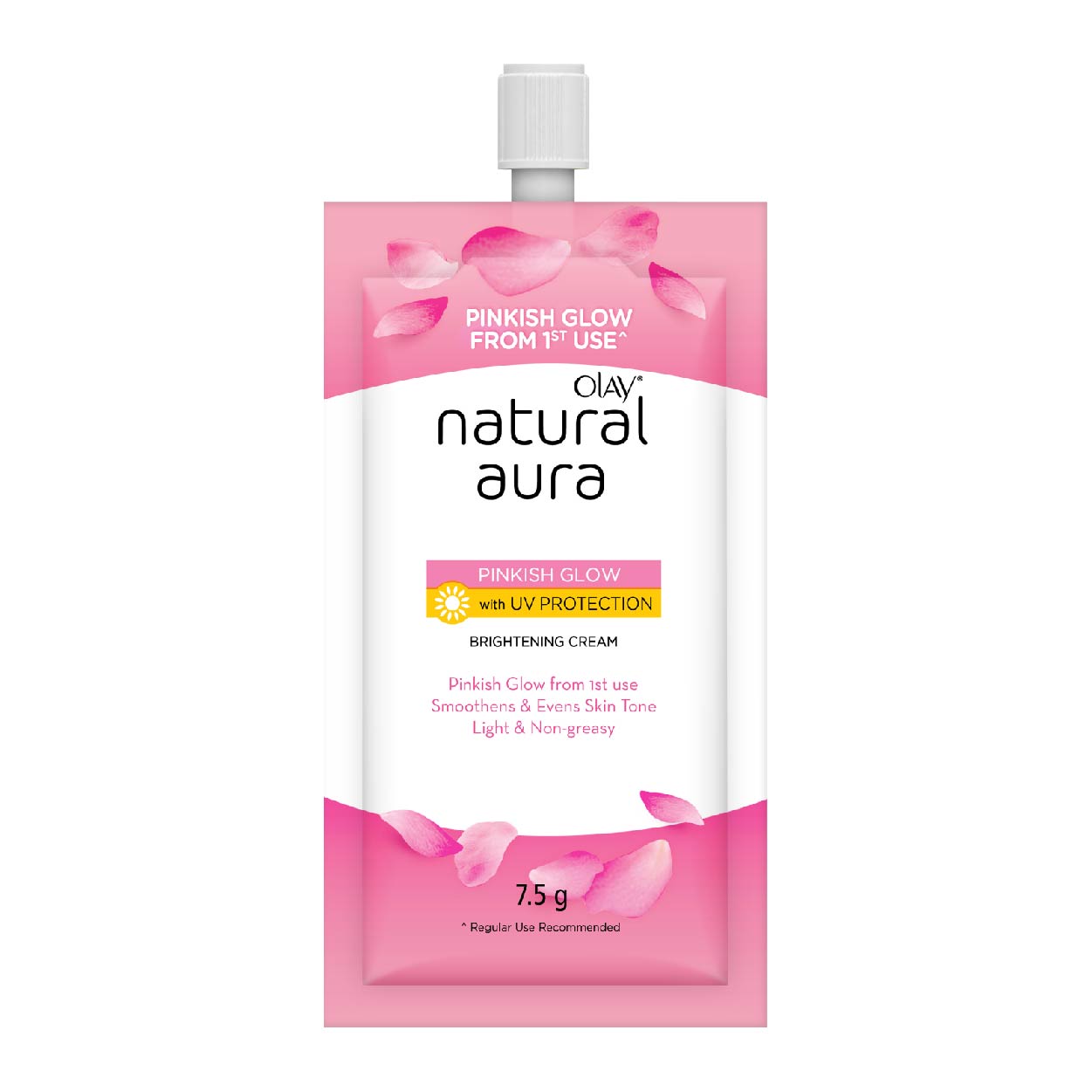 Olay Natural Aura Brightening Cream Pinkish Glow Resealable 7.5g