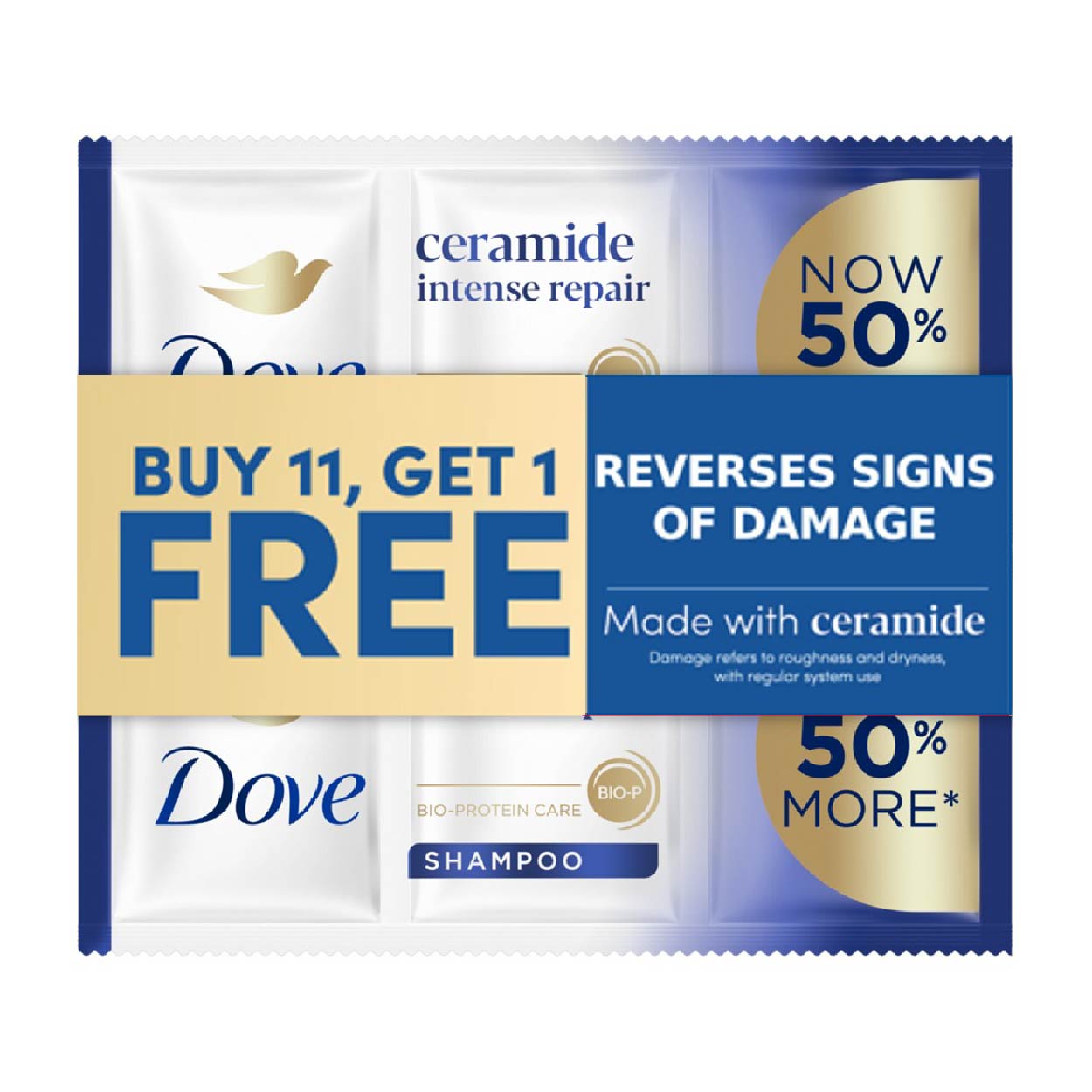 Dove Shampoo Ceramide Intense Repair Blue 13.5ml Buy11Get1Free