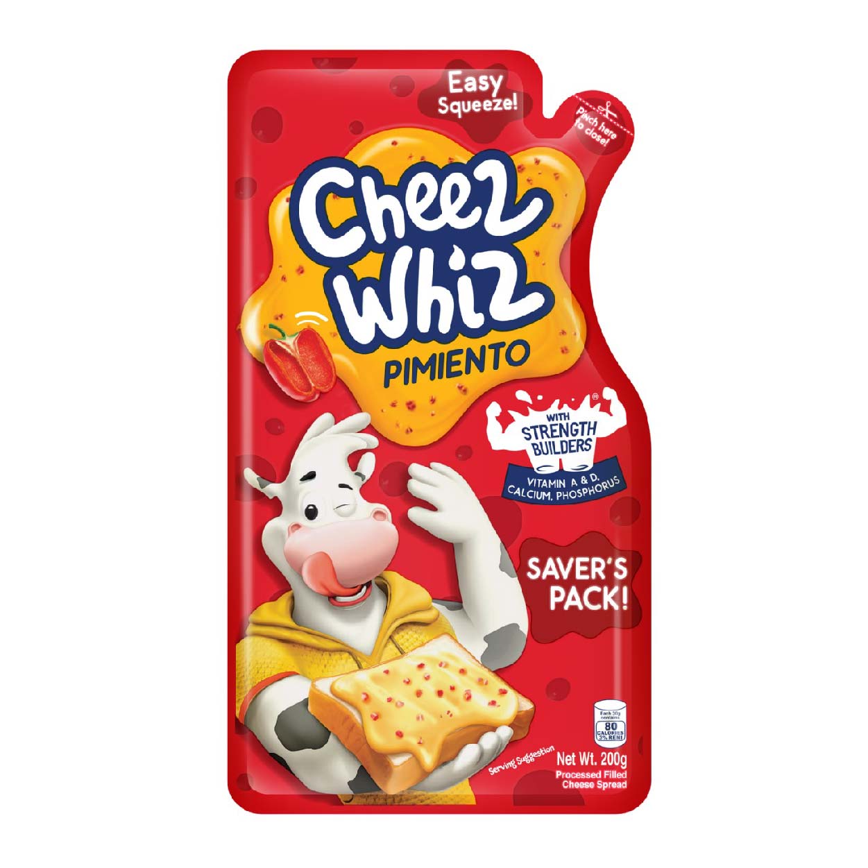 Cheez Whiz Pimiento Spread Easy Squeeze 200g
