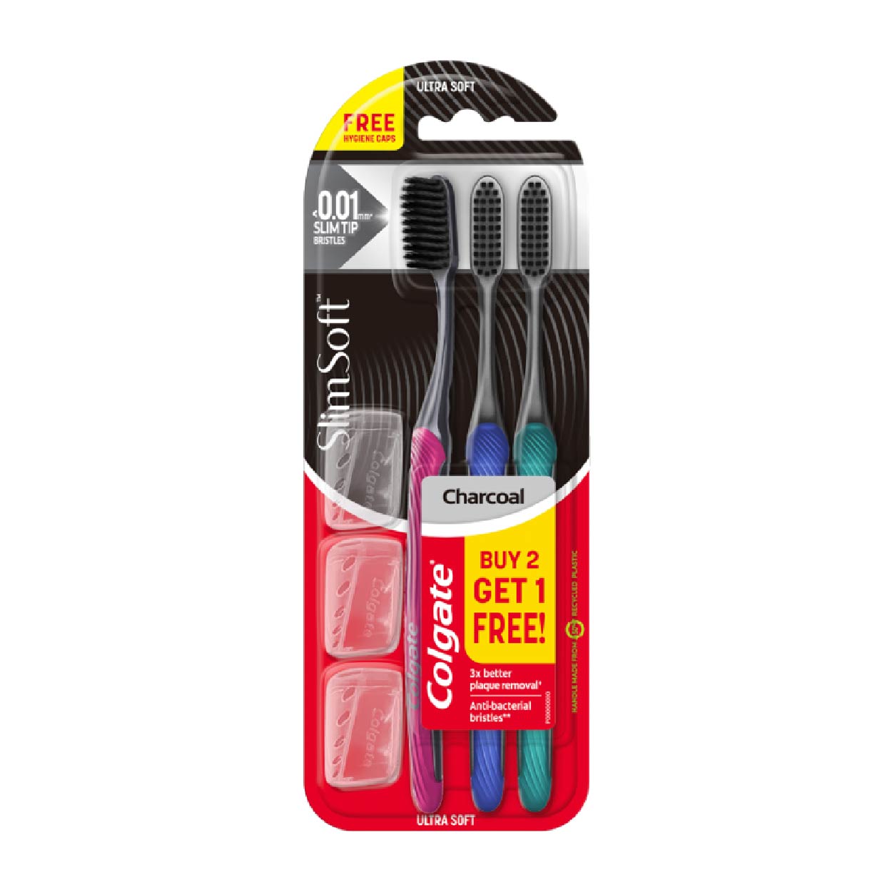 Colgate Toothbrush Slim Soft Charcoal Ultra Soft Buy 2 Get 1 Free