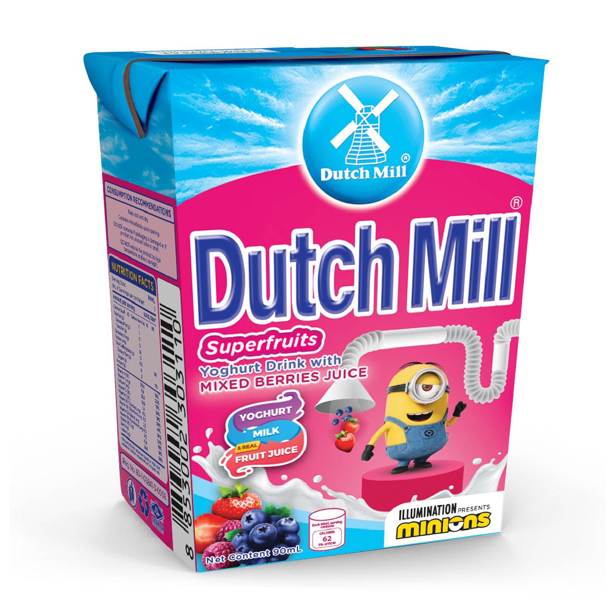 Dutch Mill Yoghurt Drink Superfruits Mixed Berries 90ml