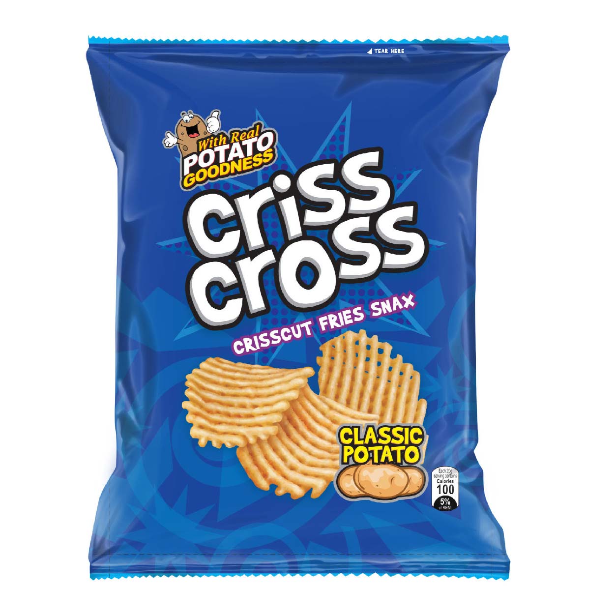 Criss Cross Crisscut Potato Fries Snax Classic Potato 20g