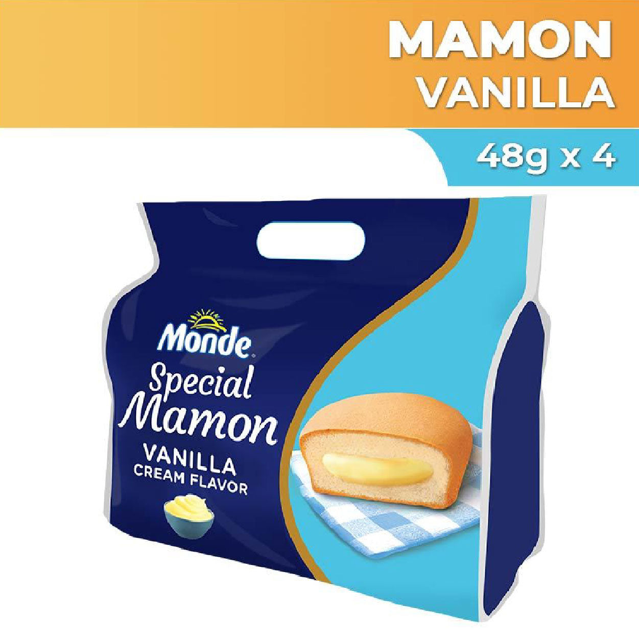 Monde Special Mamon with Vanilla Cream Flavor 4x48g