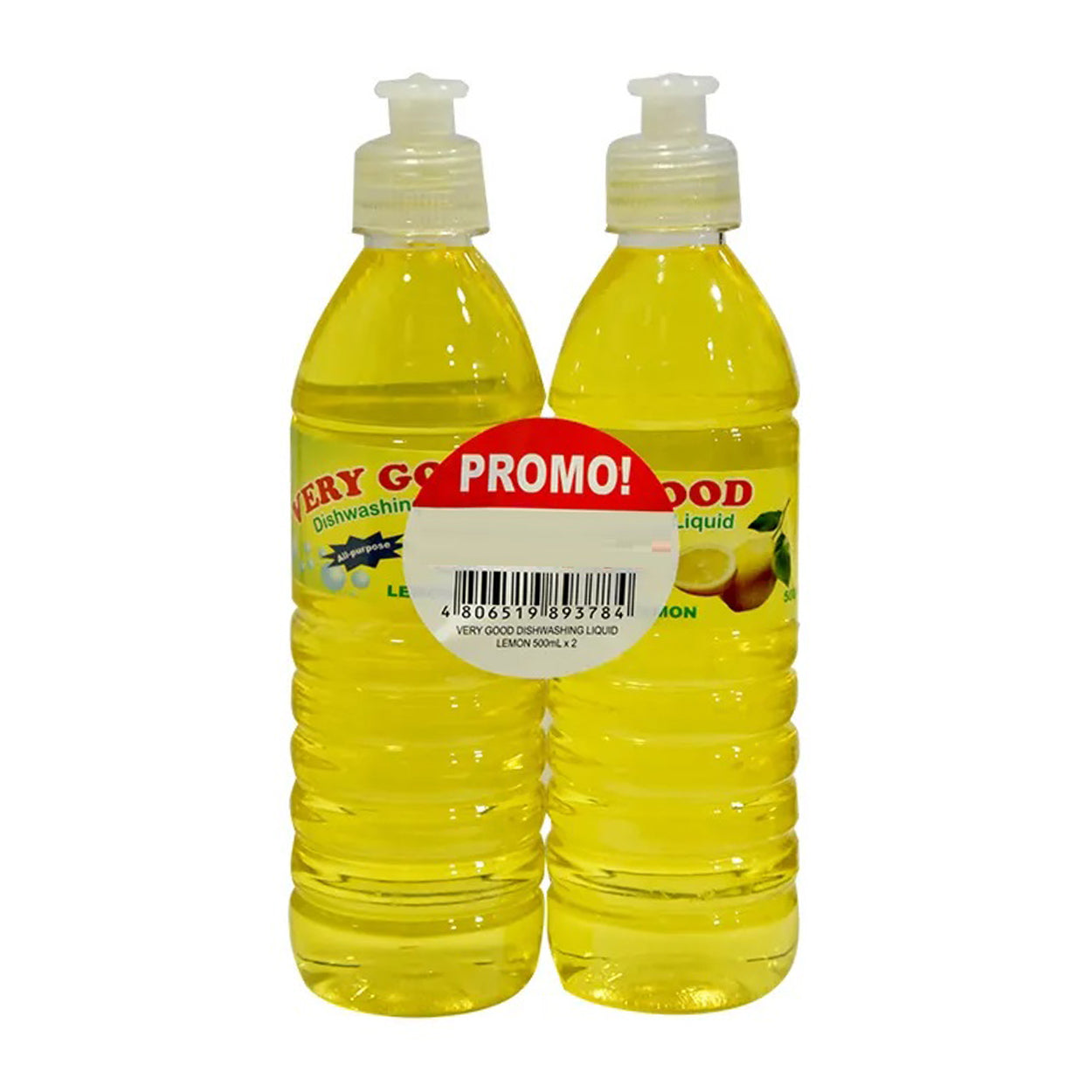 Very Good Dishwashing Liquid Lemon 2x500ml Twin Pack