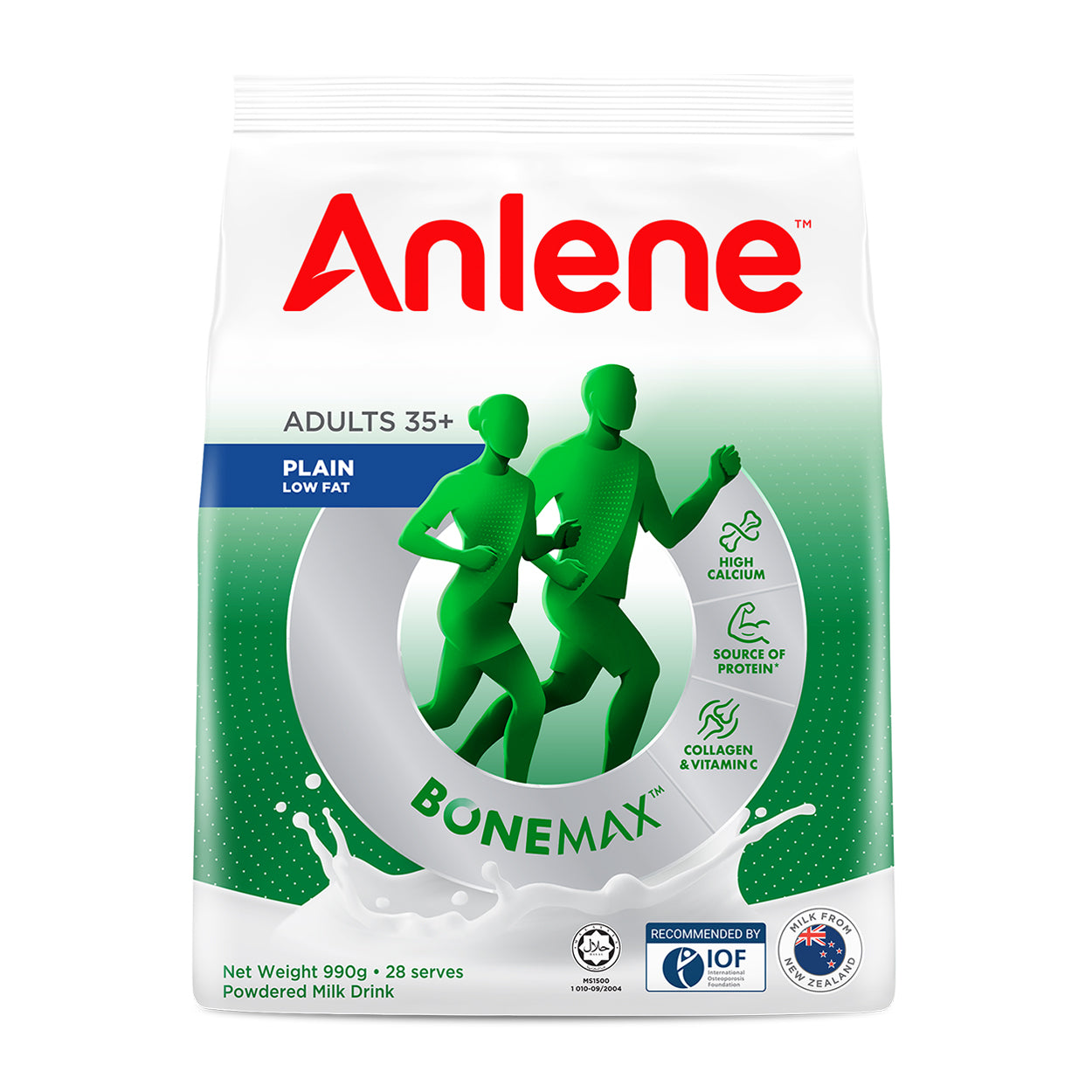 Anlene Bonemax Adults 35+ Powdered Milk Drink Plain 990g