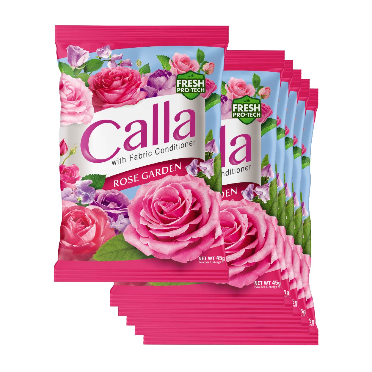 Calla Detergent Powder with Fabric Conditioner Rose Garden 6x45g