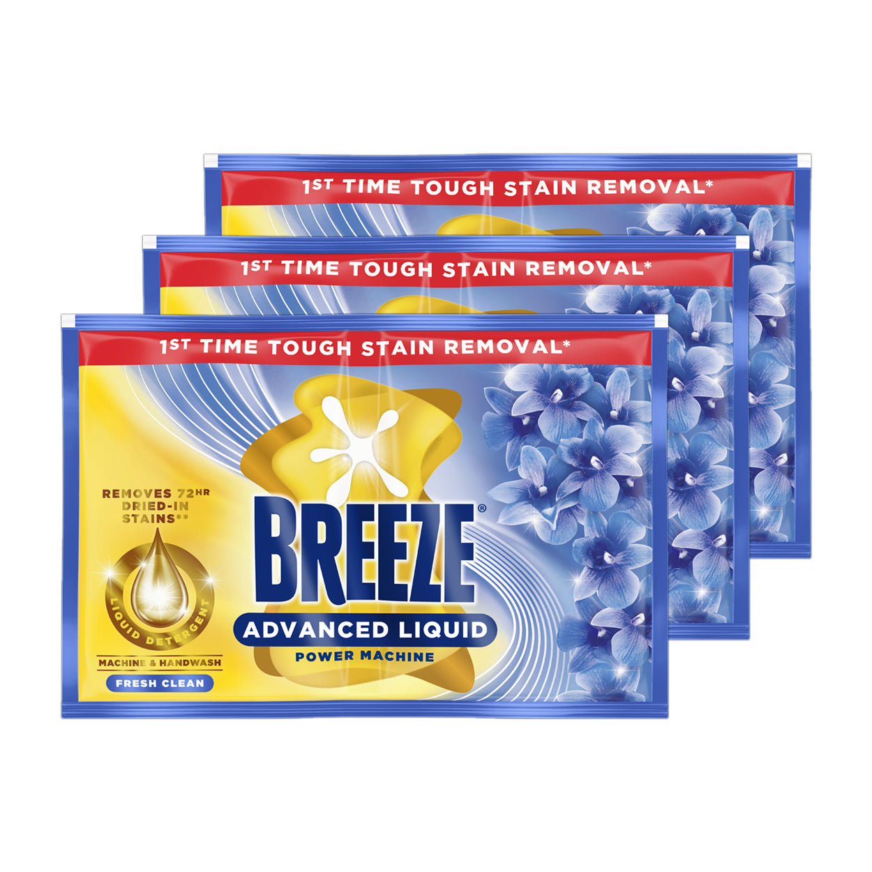 Breeze Advanced Liquid Detergent Power Machine Fresh Clean 3x60g