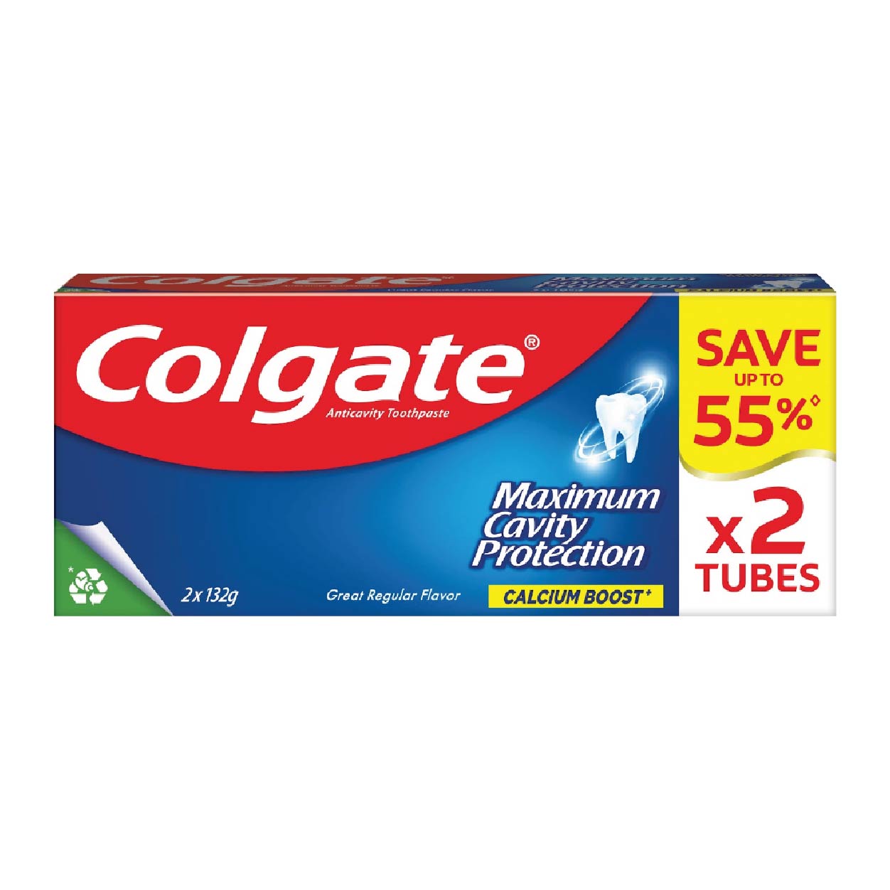 Colgate Toothpaste Great Regular Flavor 132g 2 Tubes SAVE