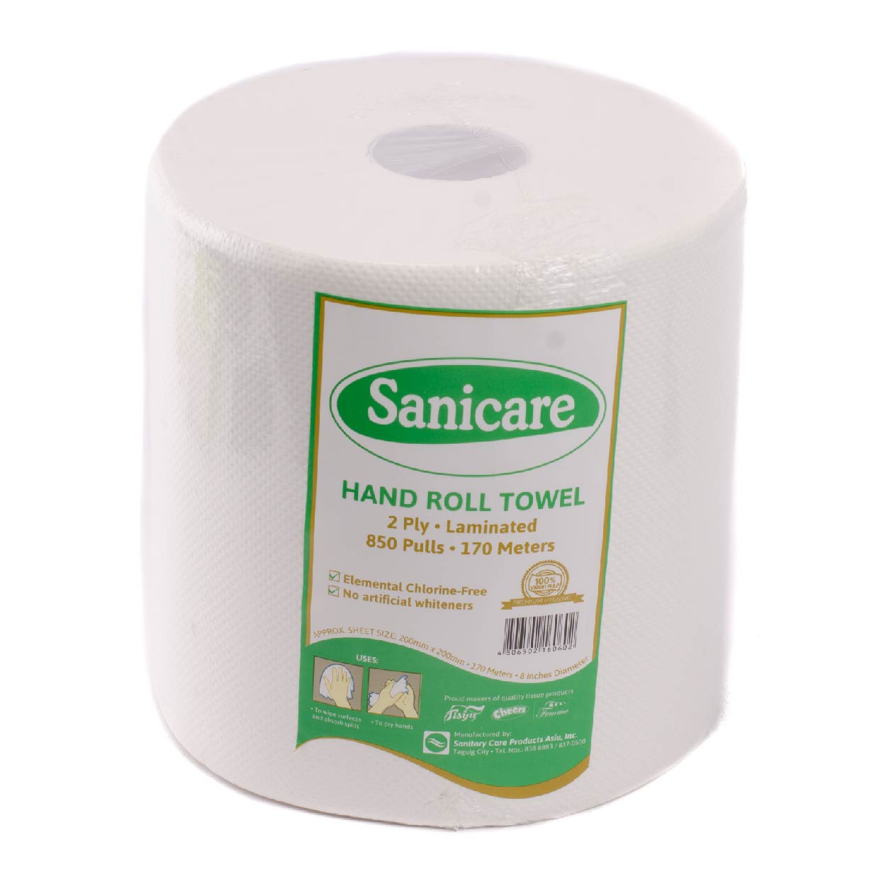 Sanicare Hand Roll Towel 2 Ply 850 Pulls 1 Roll