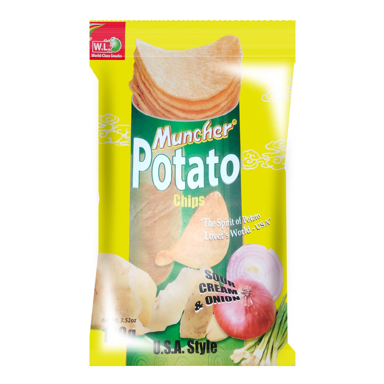 Muncher Potato Chips Sour Cream & Onion100g