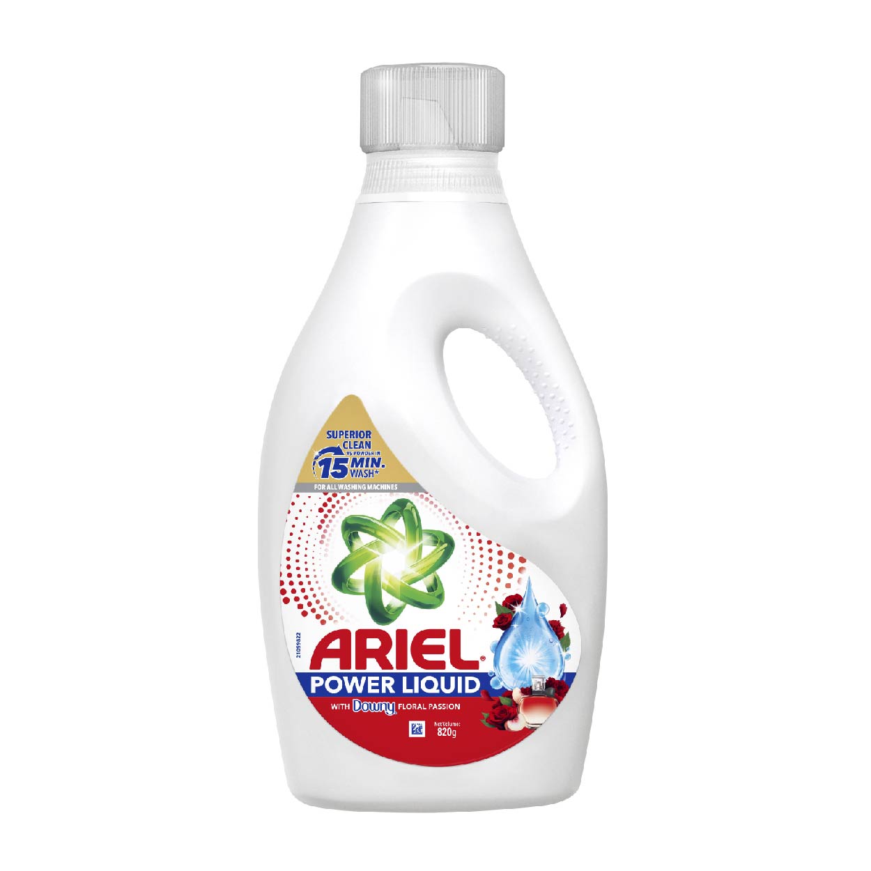 Ariel Power Liquid Detergent with Downy Floral Passion 820g