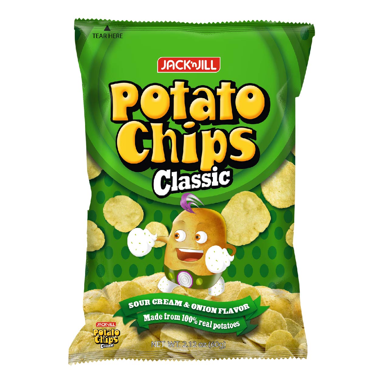 Jack n Jill Potato Chips Classic Sour Cream & Onion 60g