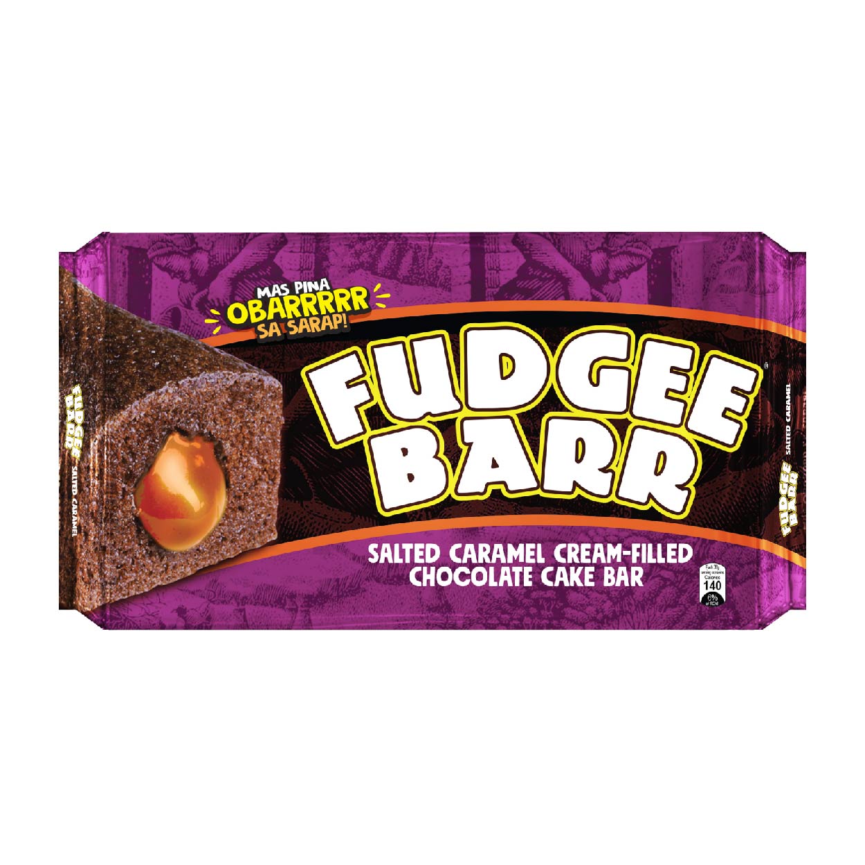 Fudgee Barr Salted Caramel Cream-Filled Chocolate Cake Bar 10x38g